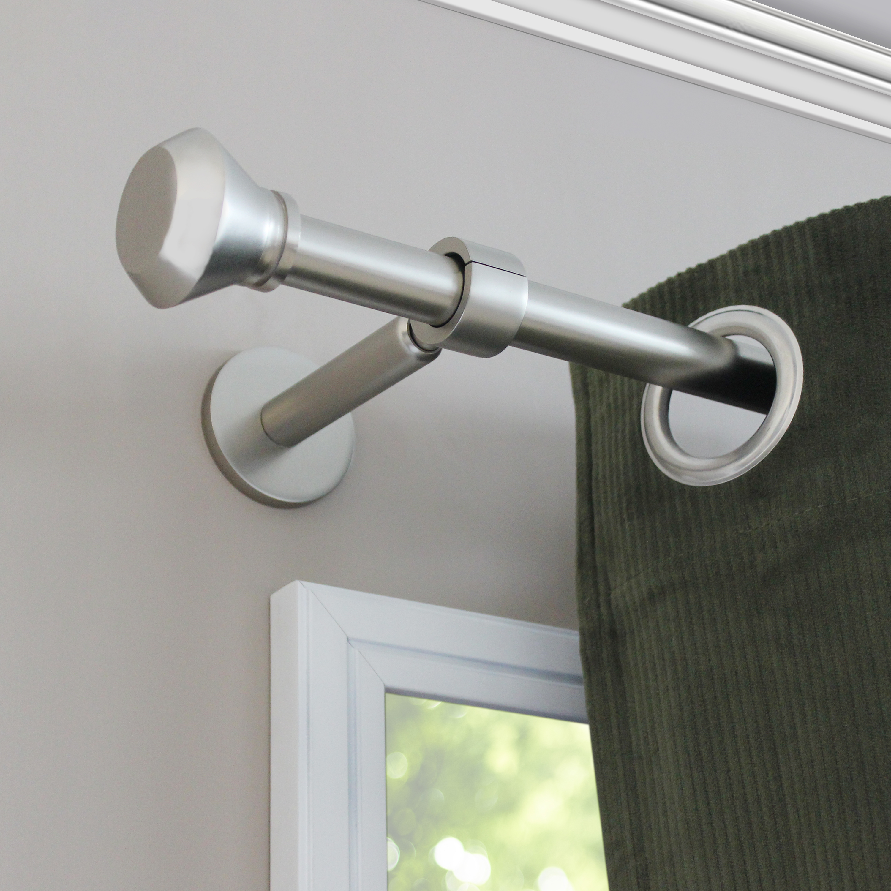 2 terminais para varão de cortina D20mm alumínio easyfix cromado mate Inspire cinza - 2