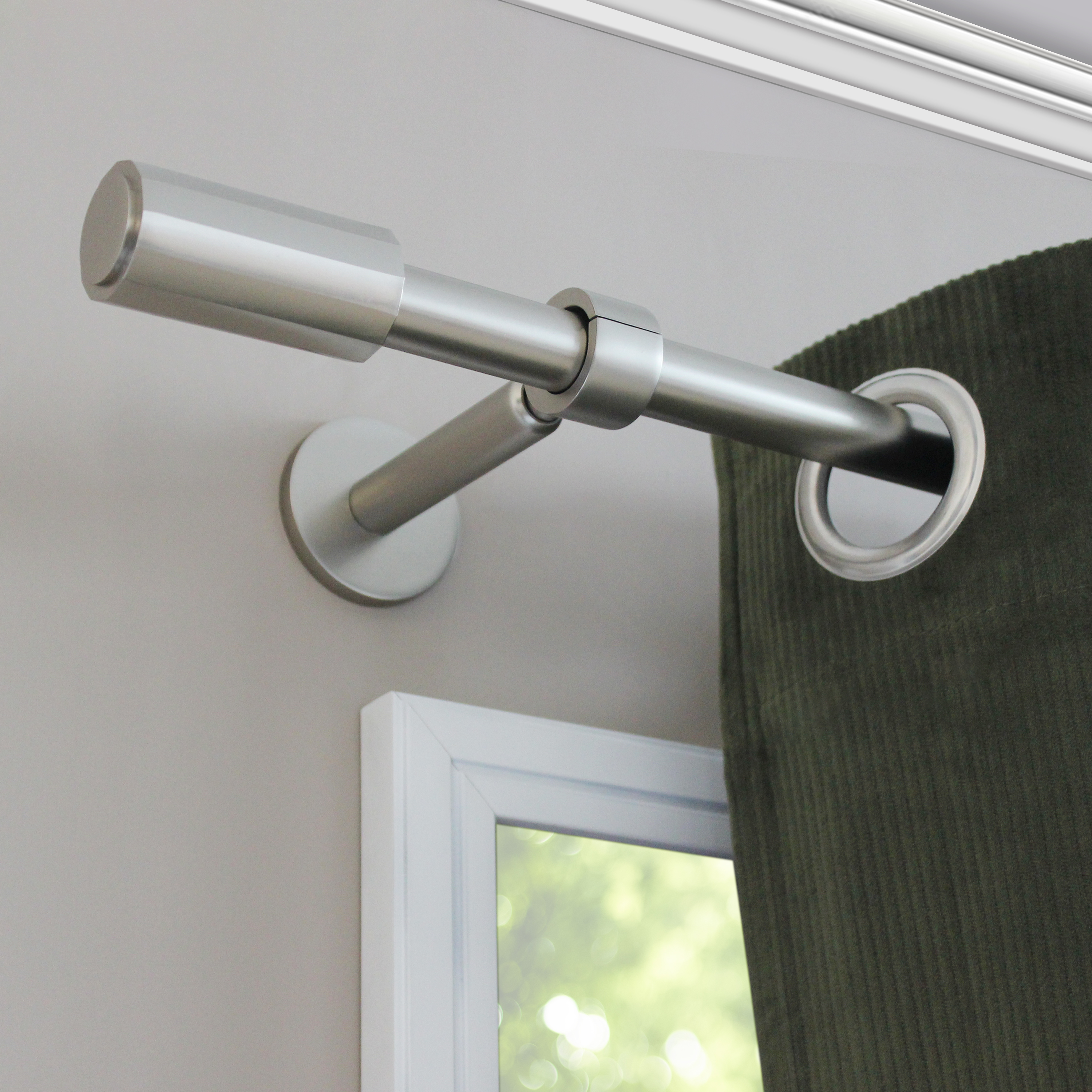 2 terminais para varão de cortina D20mm alumínio easyfix cromado mate Inspire cinza - 2