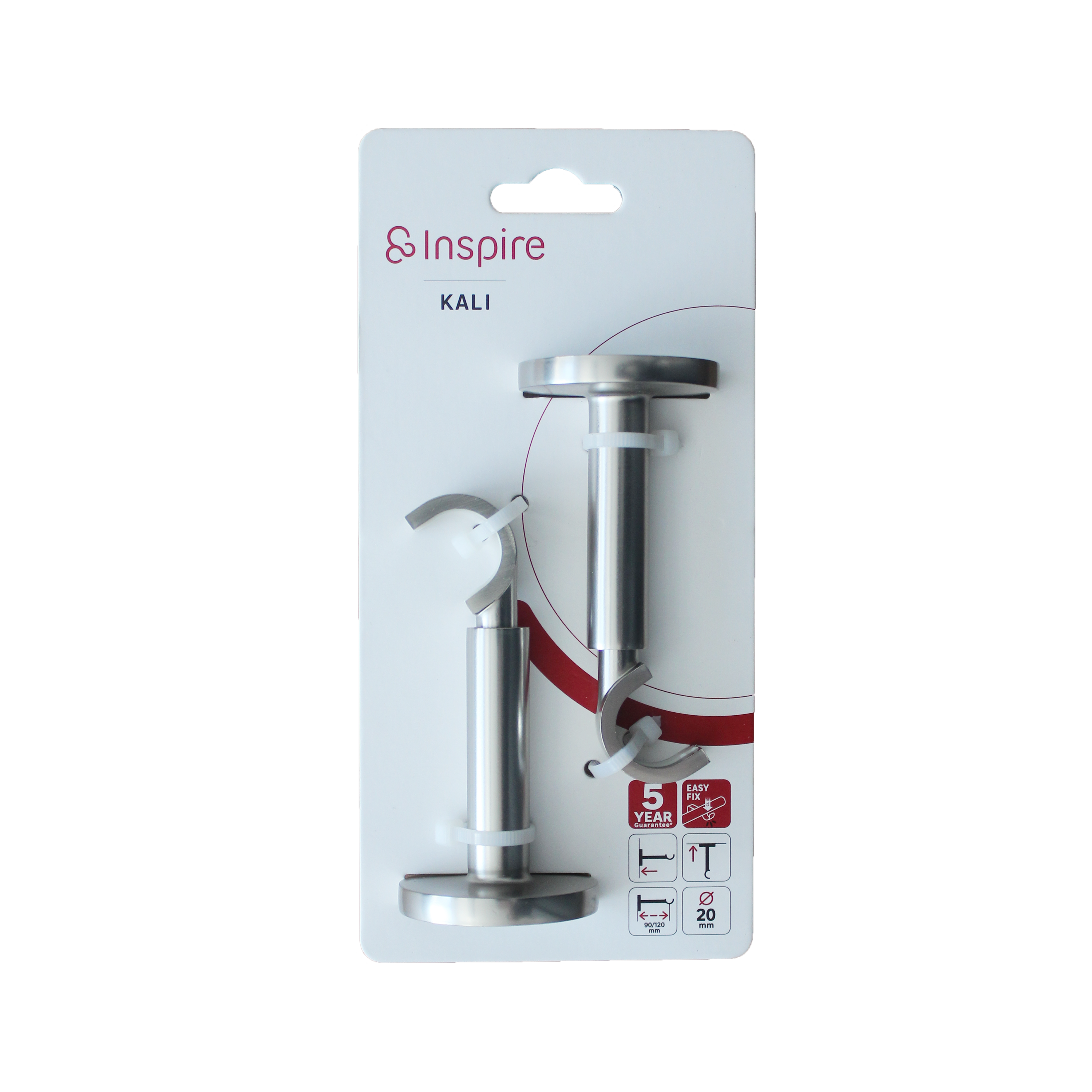 2 Suportes INSPIRE easyfix d20cm extensíveis 90-120mm bronze - 5