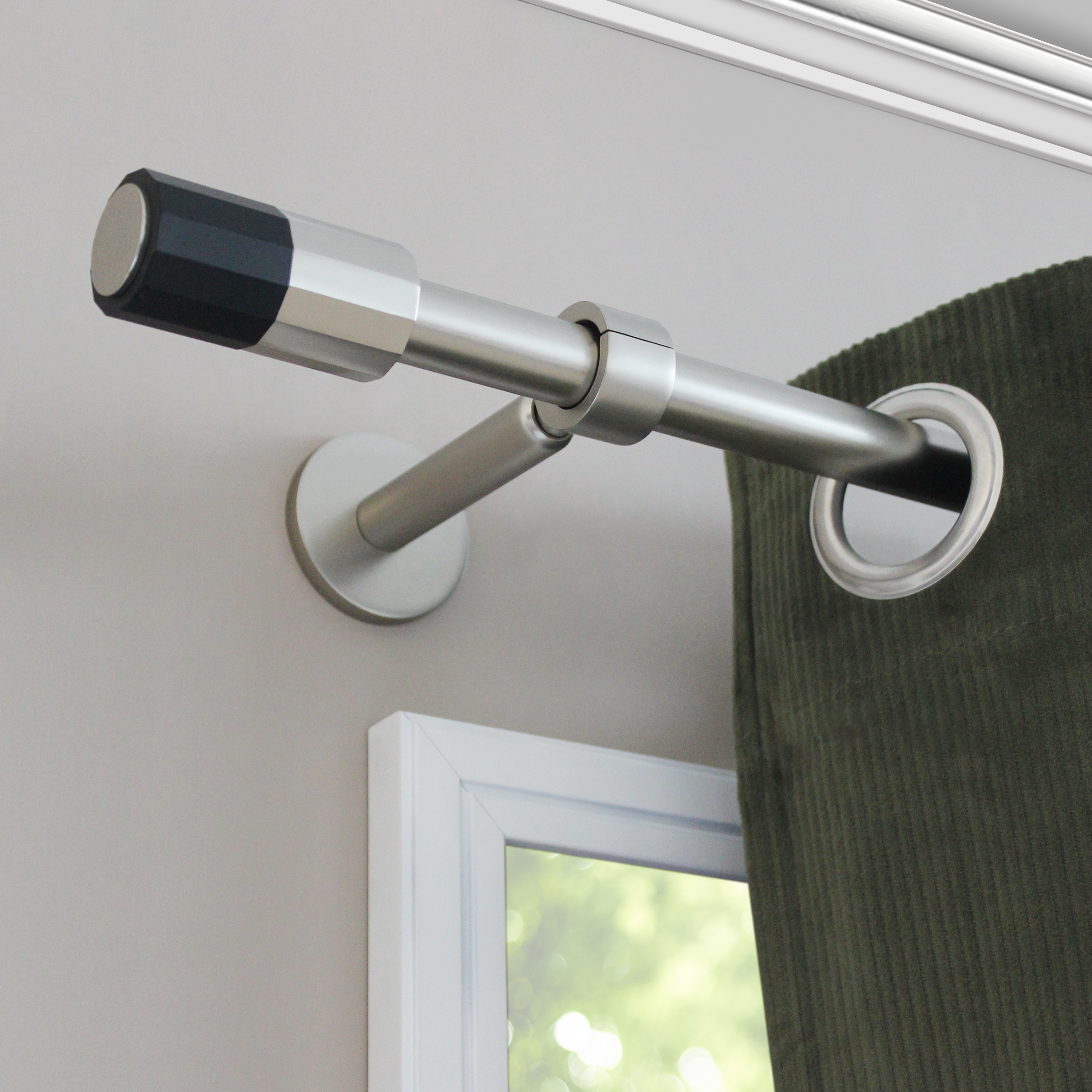 Lot de 2 embouts pour barre à rideau , Diam.20 mm Kali, INSPIRE - 2