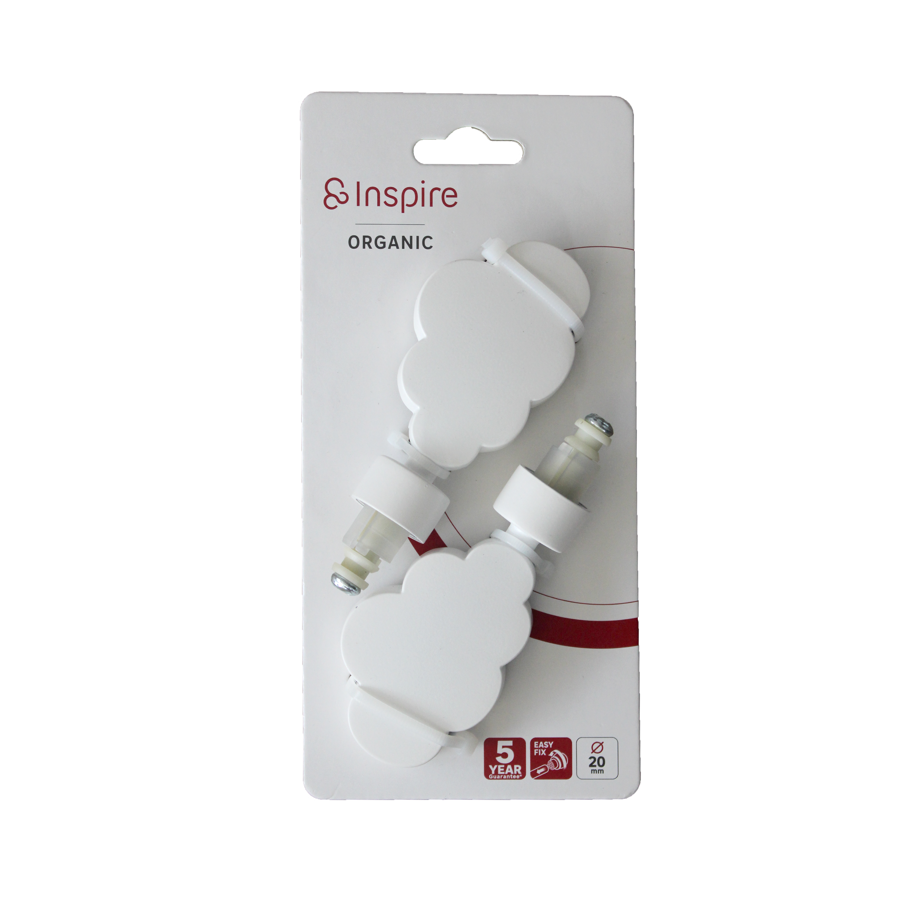 2 terminais para varão de cortina D20mm alumínio Organic branco Inspire branco - 4