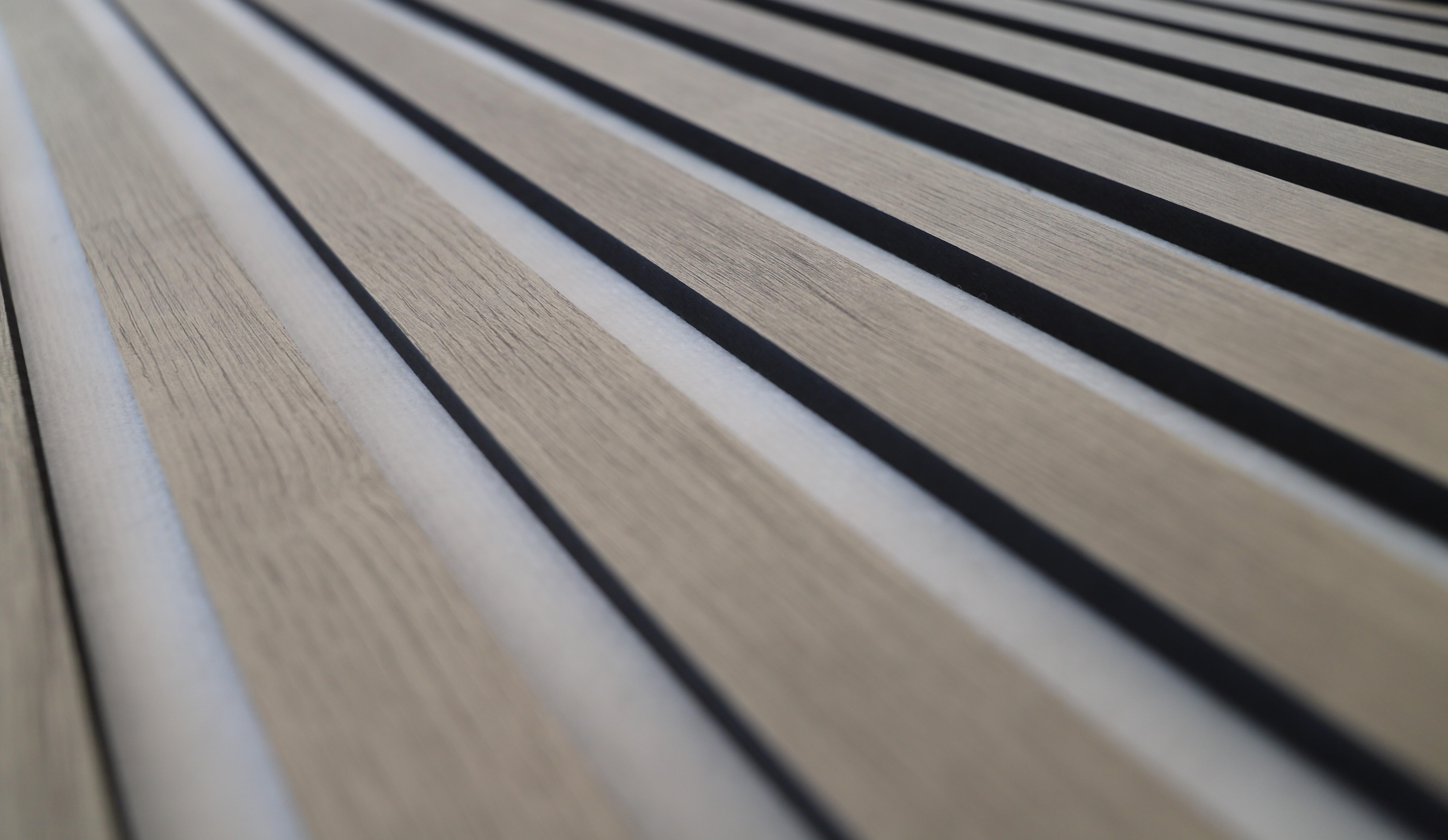 Revestimiento de pared palillería efecto 3D MDF acústico bicolor roble/blanco de 244x60cm - 9