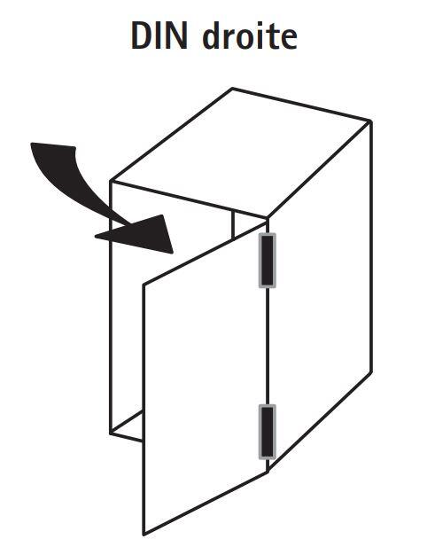 Charnière plate acier pour meuble, Ht.68 x l.40 mm - 3