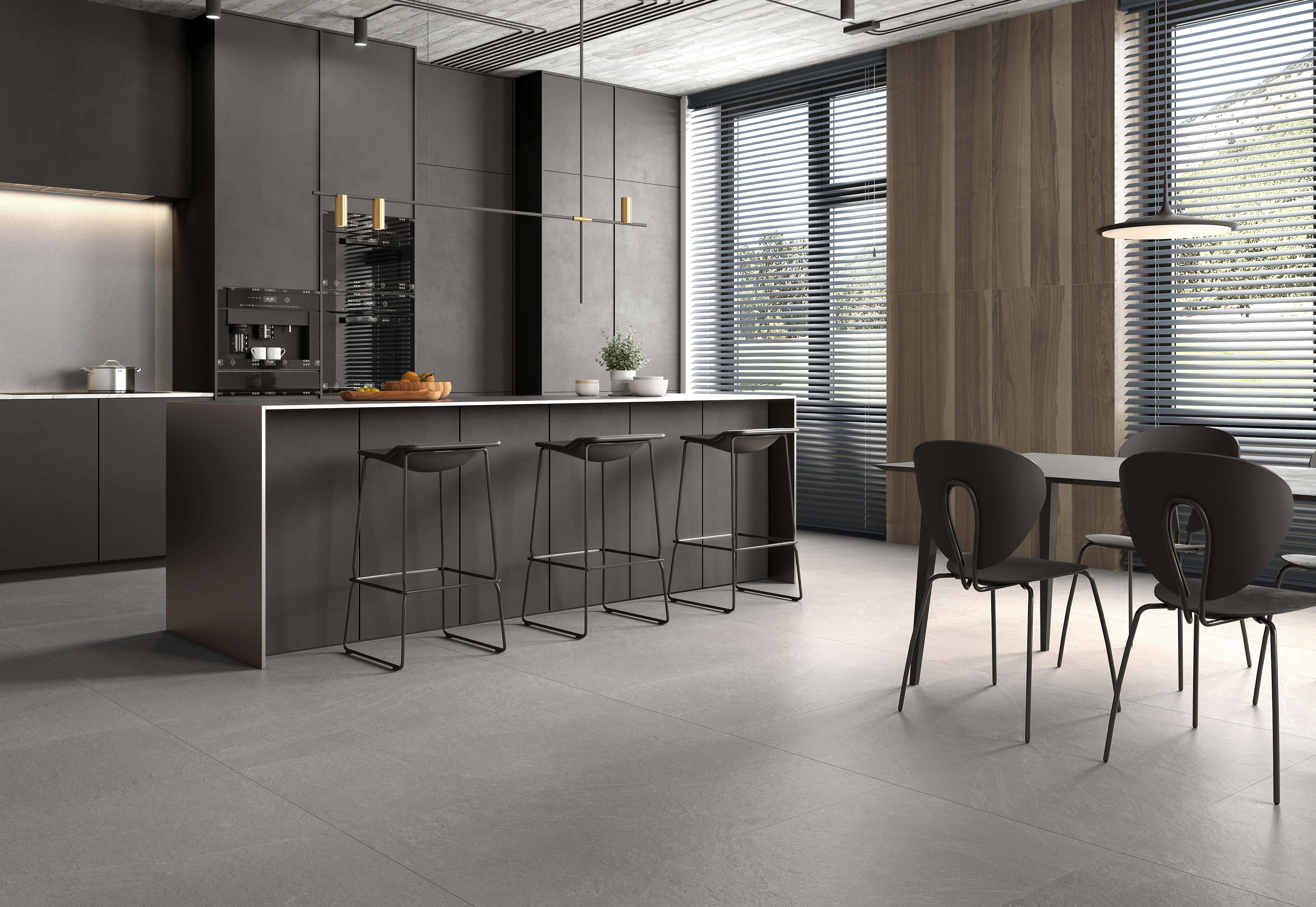 Suelo/azulejo porcelánico slate efecto piedra grey 60x120 cm c1