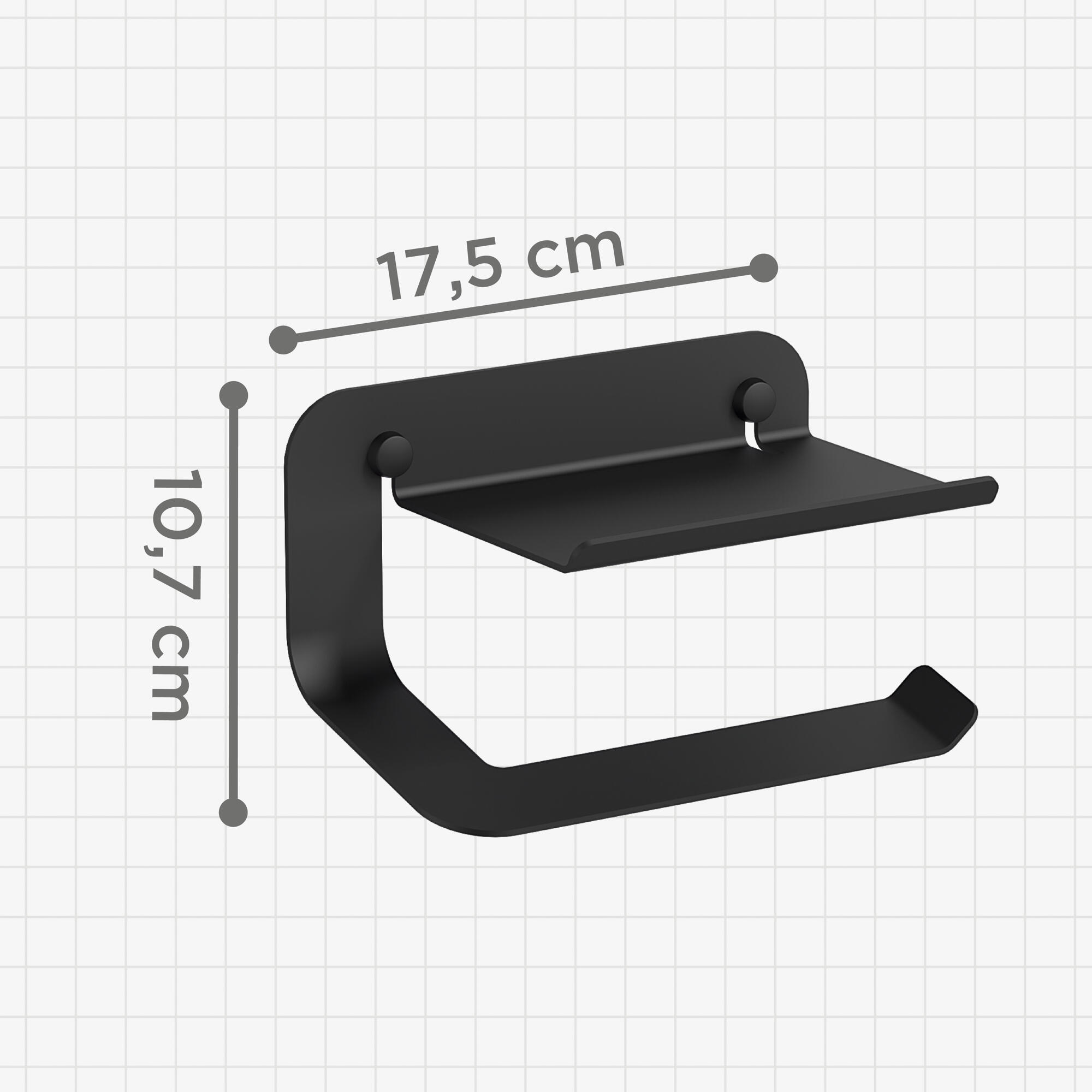 Portarrollos de papel higiénico Quick negro adheviso o para atornillar - 2