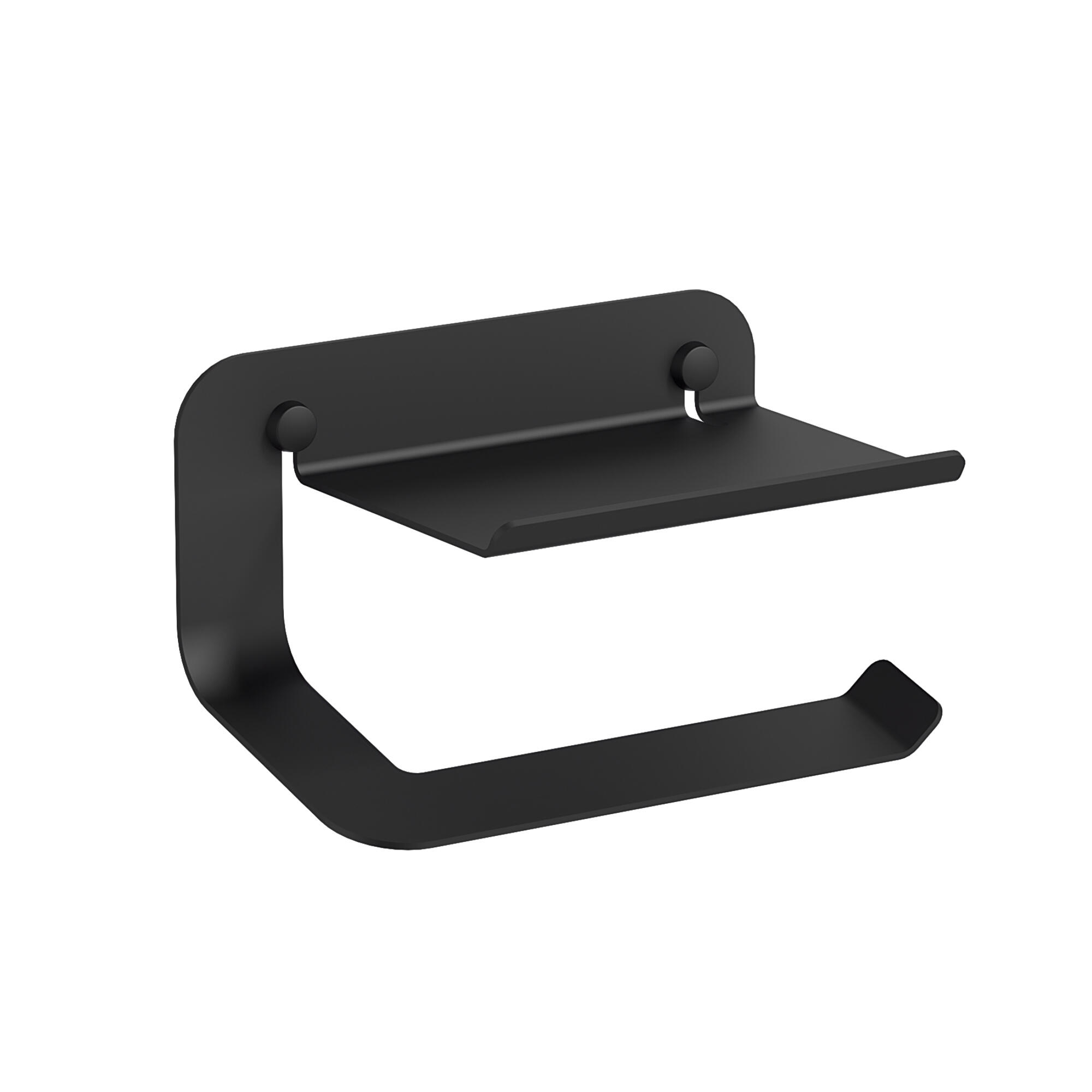 Portarrollo wc quick negro transparente 17.4x10.7 cm