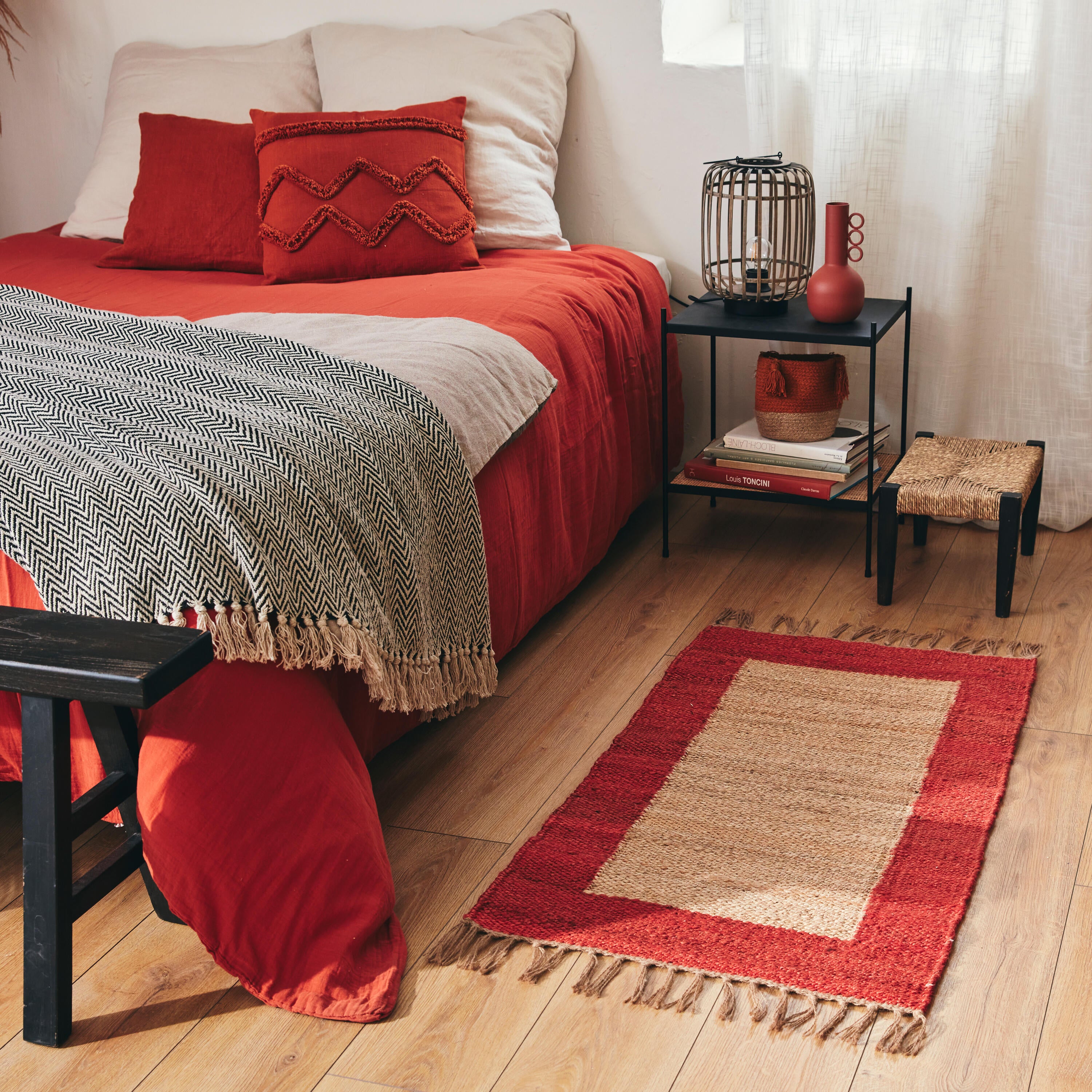 Scendiletto Baliko in juta, L 110 x L 60 cm, giallo/rosso - 3