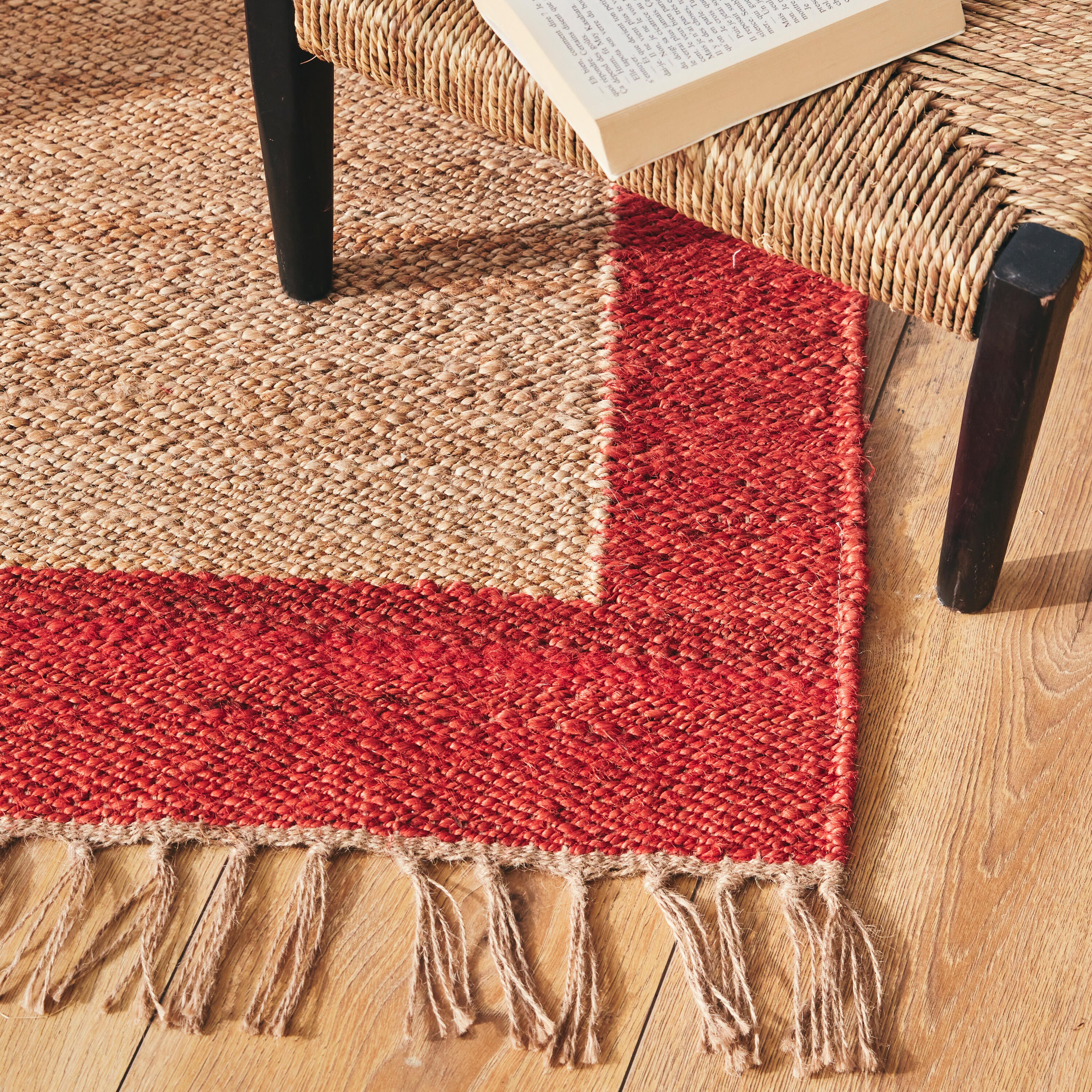 Scendiletto Baliko in juta, L 110 x L 60 cm, giallo/rosso - 14