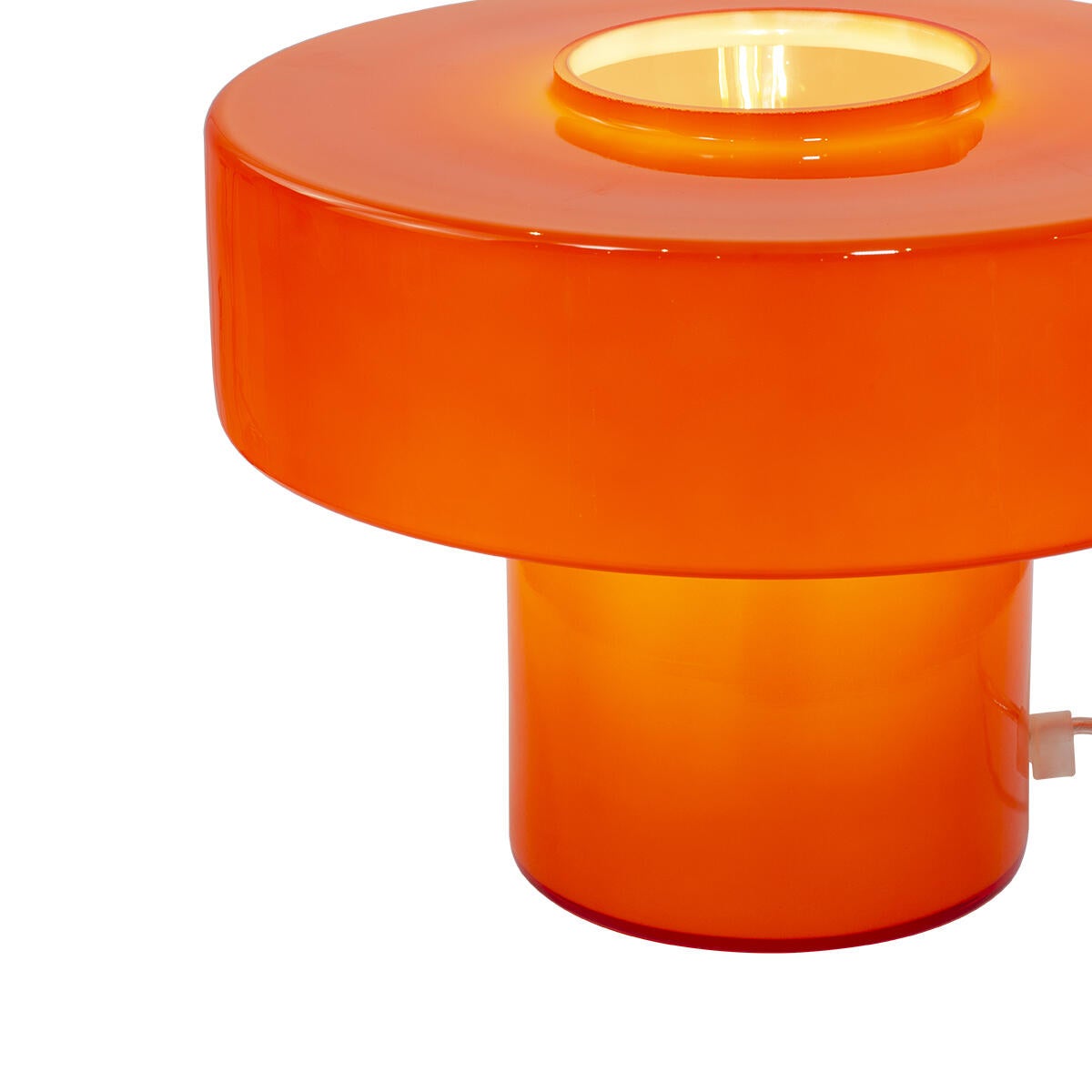 Lampe Foza, verre, orange, H.19 cm, E27 - 3