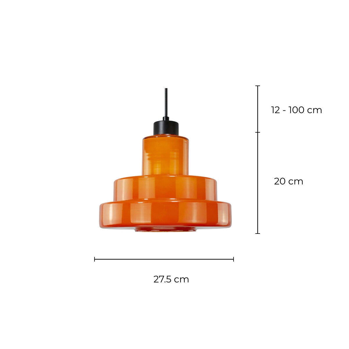 Suspension Foza verre, orange, Diam.27.5 cm, E27 - 6