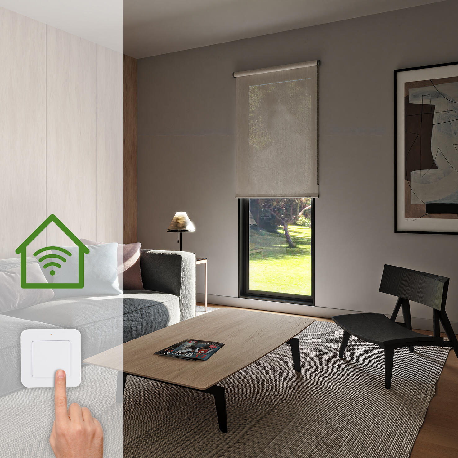 Kit motor + estor enrollable screen salsa beige, blanco inspire 135x250cm