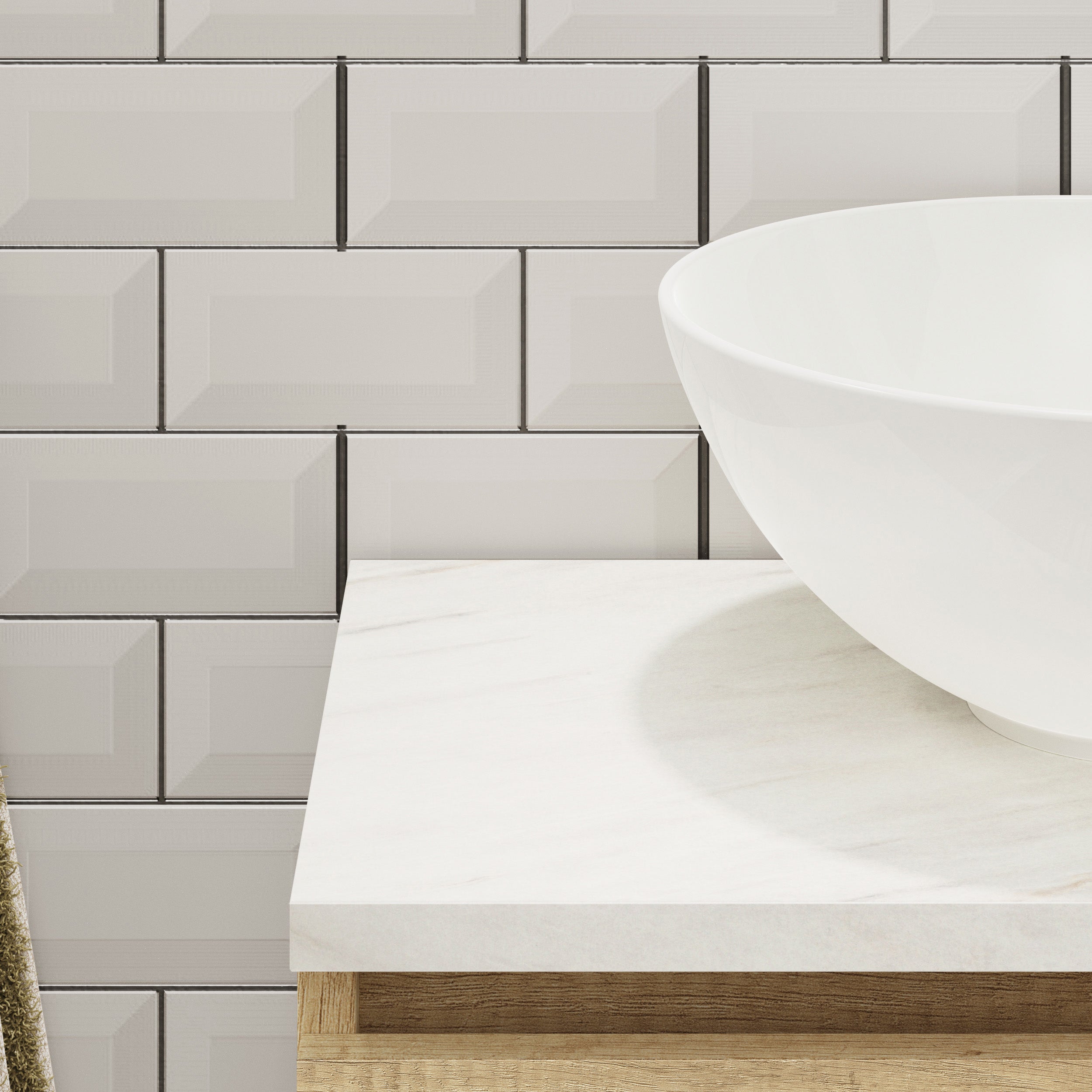 Mueble de baño con lavabo y espejo Nica nature 50x32x28,6 cm - 3