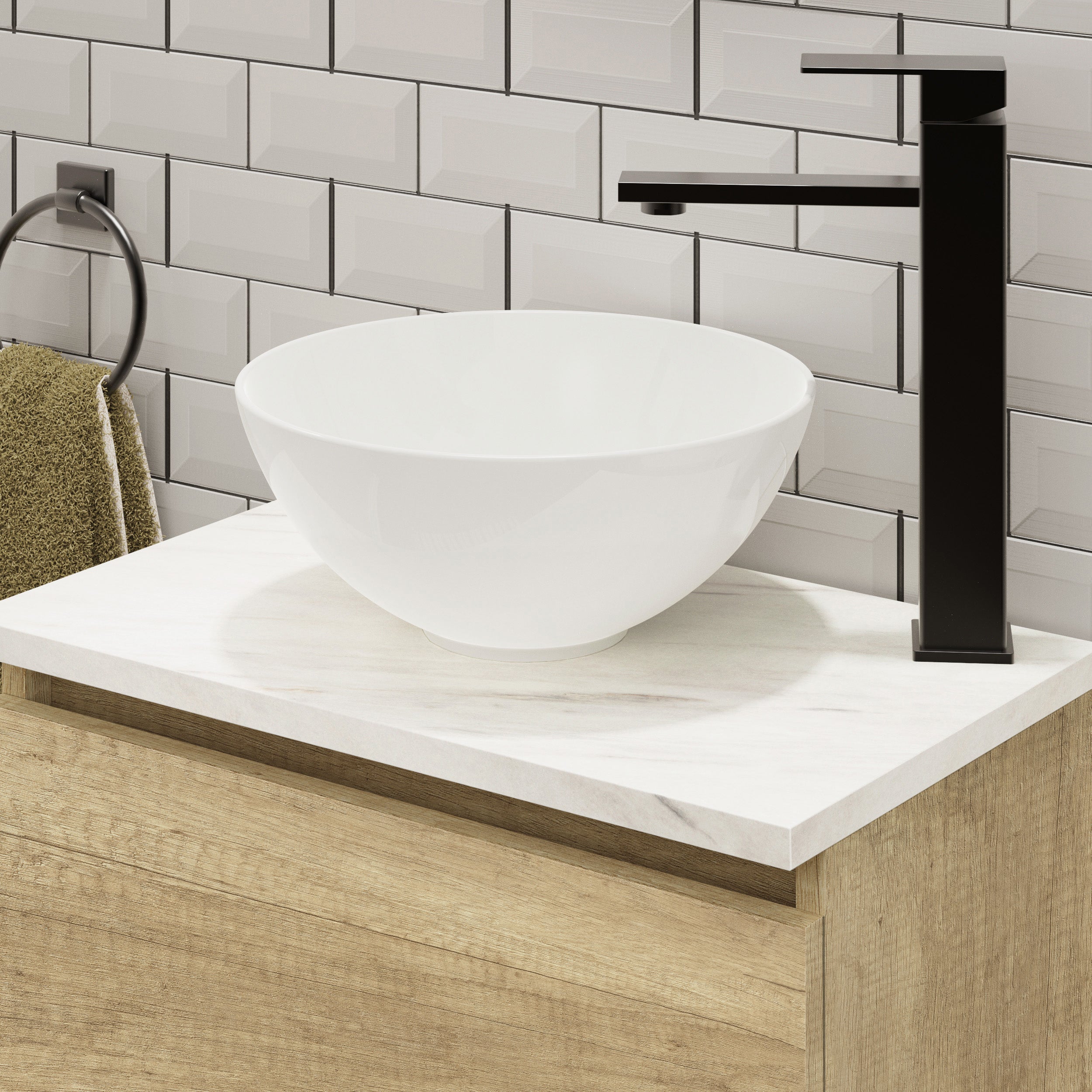 Mueble de baño con lavabo y espejo Nica nature 50x32x28,6 cm - 2