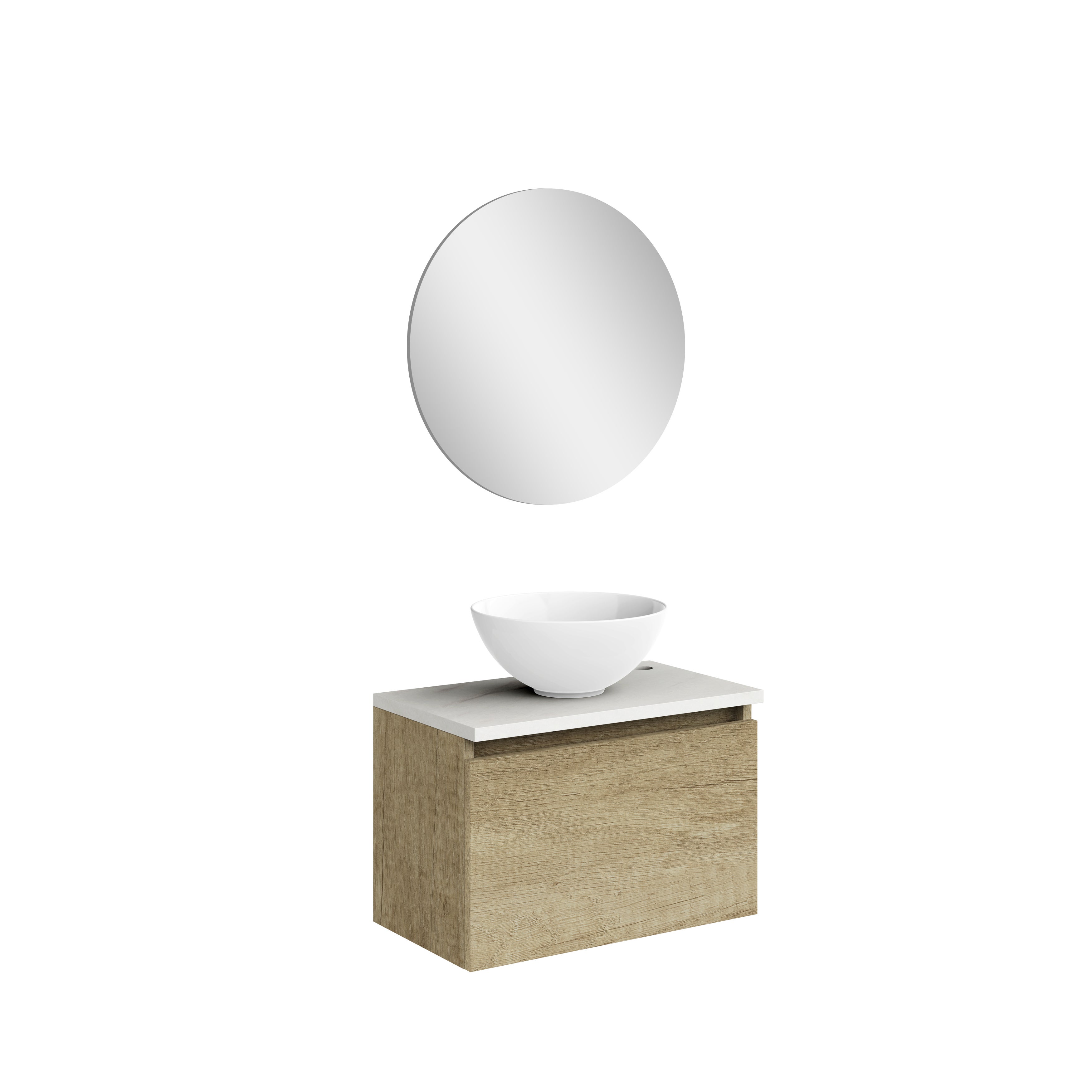 Mueble de baño con lavabo y espejo Nica nature 50x32x28,6 cm - 5