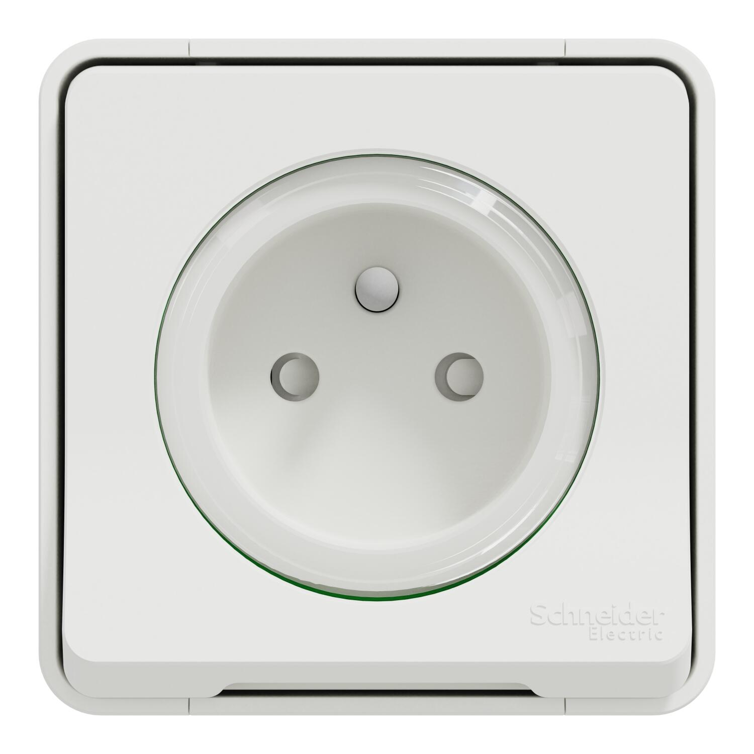 Lot 3 prises avec terre et 1 interrupteur Mureva Styl, SCHNEIDER ELECTRIC, blanc - 7
