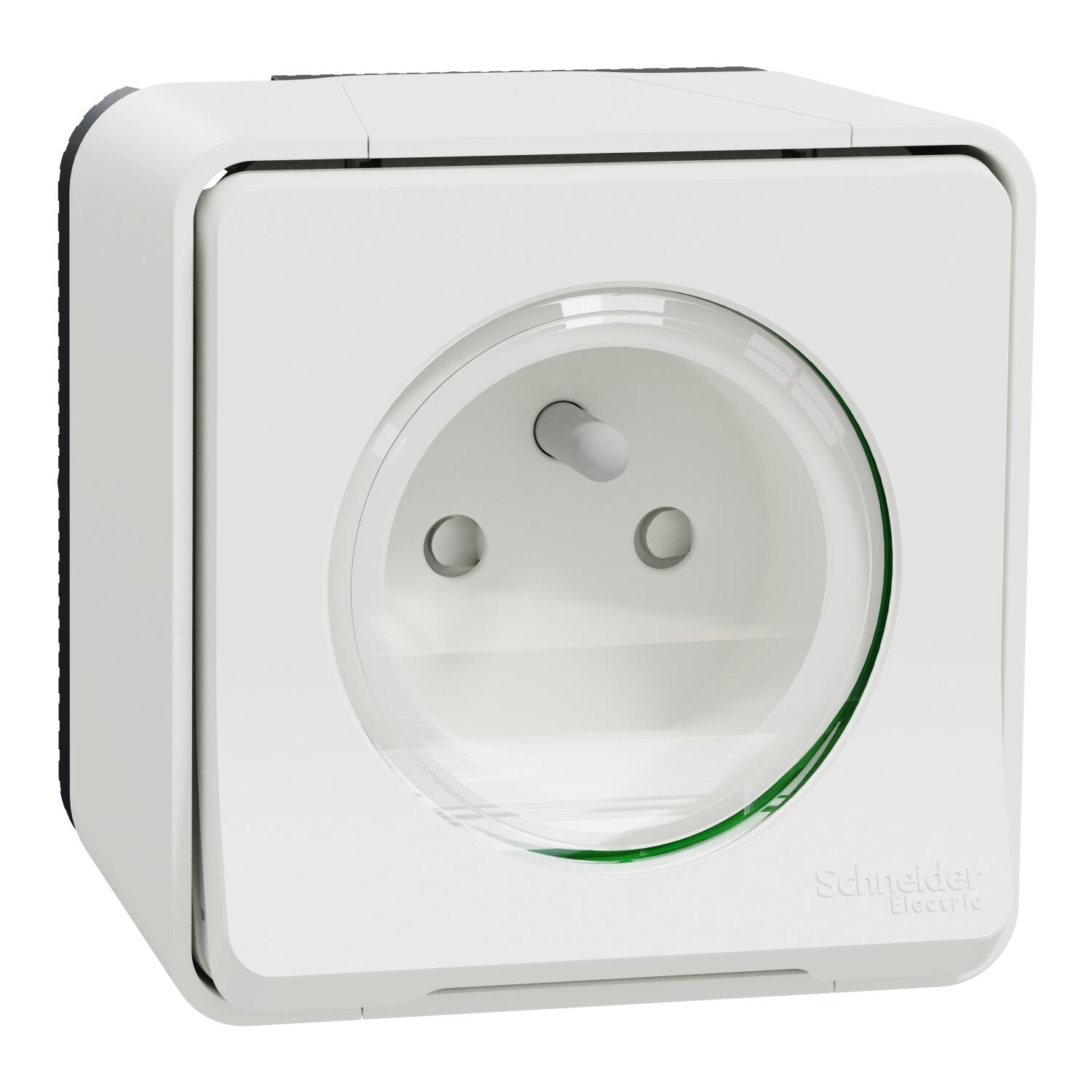 Lot 3 prises avec terre et 1 interrupteur Mureva Styl, SCHNEIDER ELECTRIC, blanc - 2