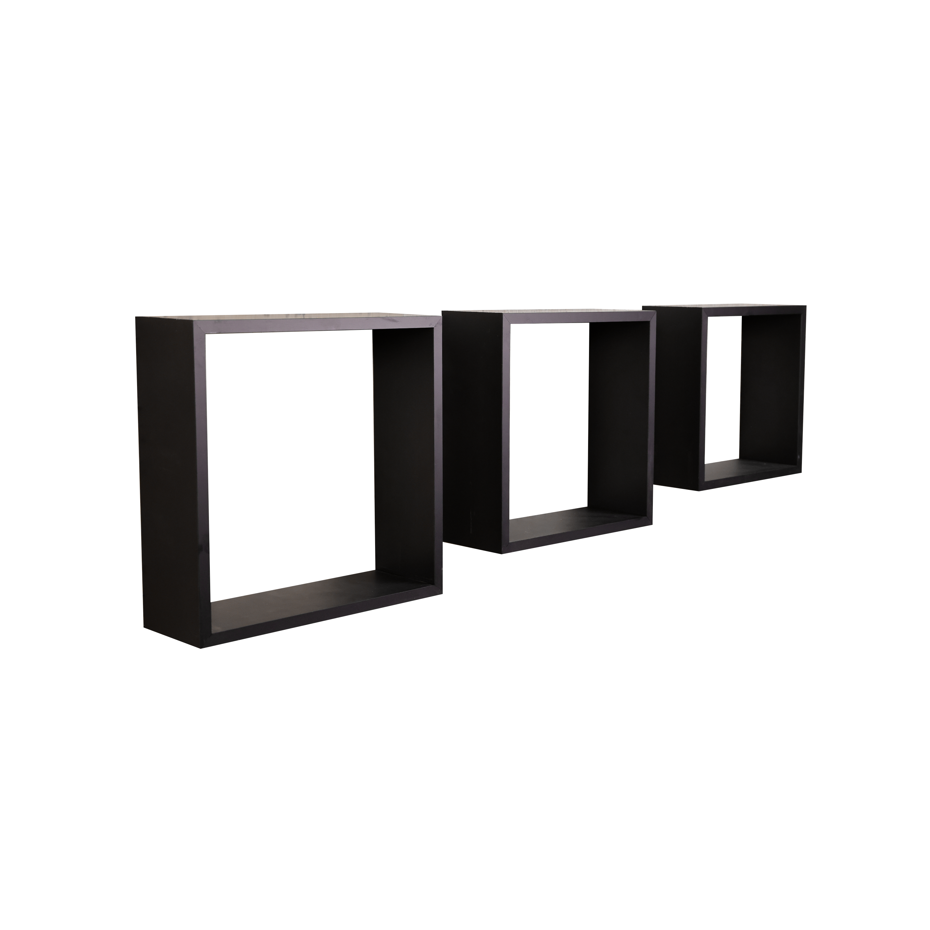 Lot de 3 étagères cube noire SPACEO, H.30 x L.30 cm x P.9.7 cm, Ep.1.2 cm - 7