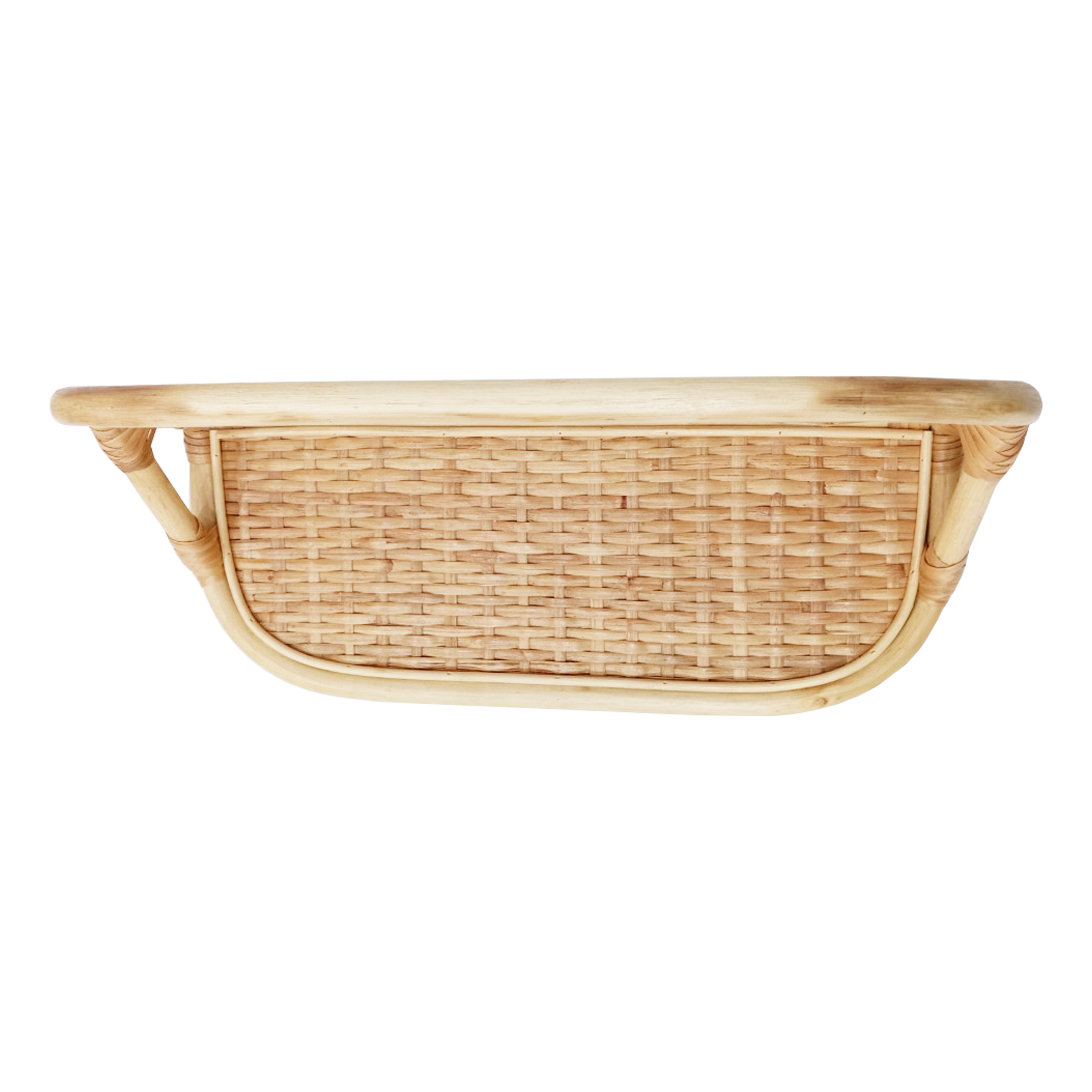 Prateleira de rattan 50x25x2 cm bege - 19