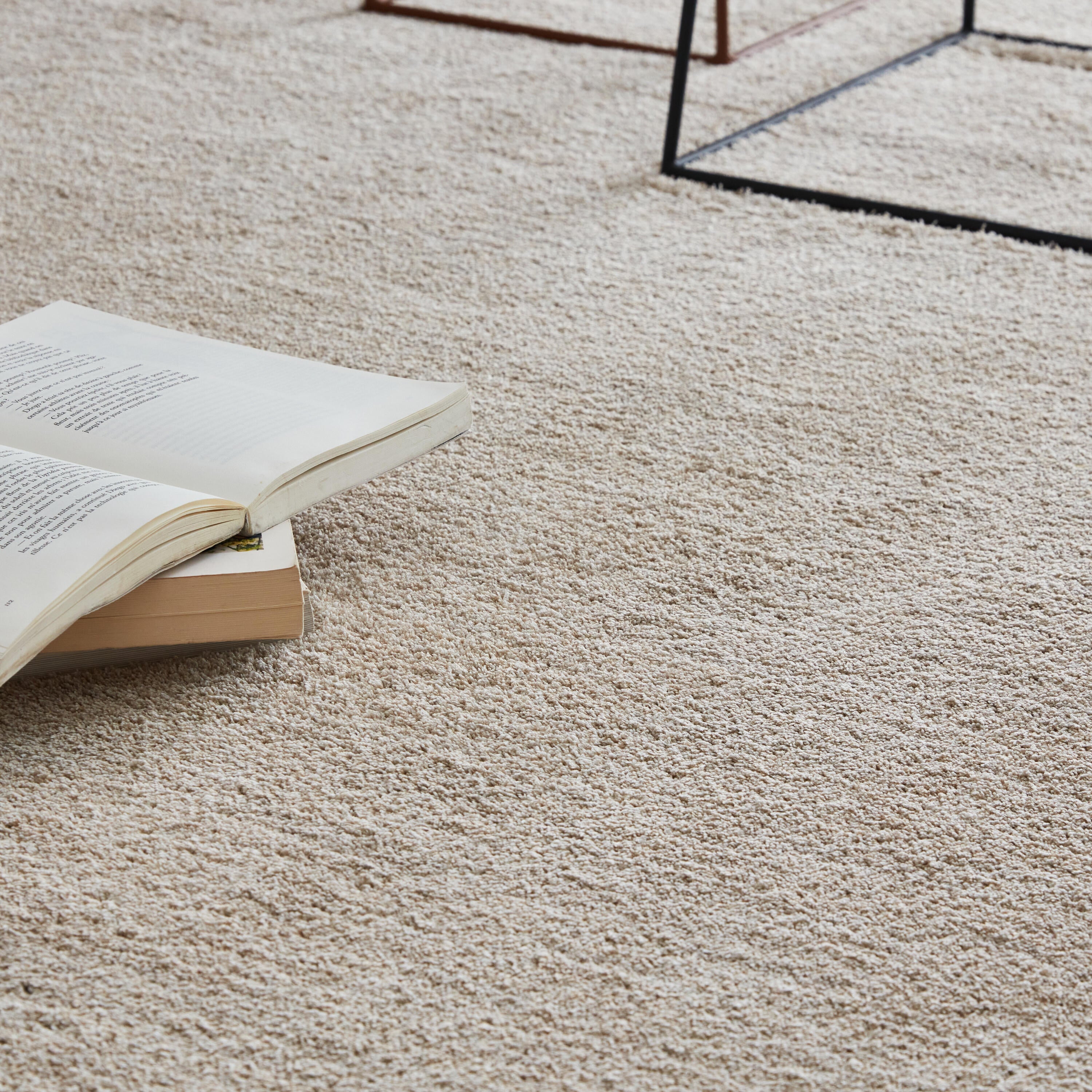 Alfombra  poliéster pelo medio INSPIRE base antideslizante Enzol liso beige paper  lavable en lavadora 200x290cm - 5