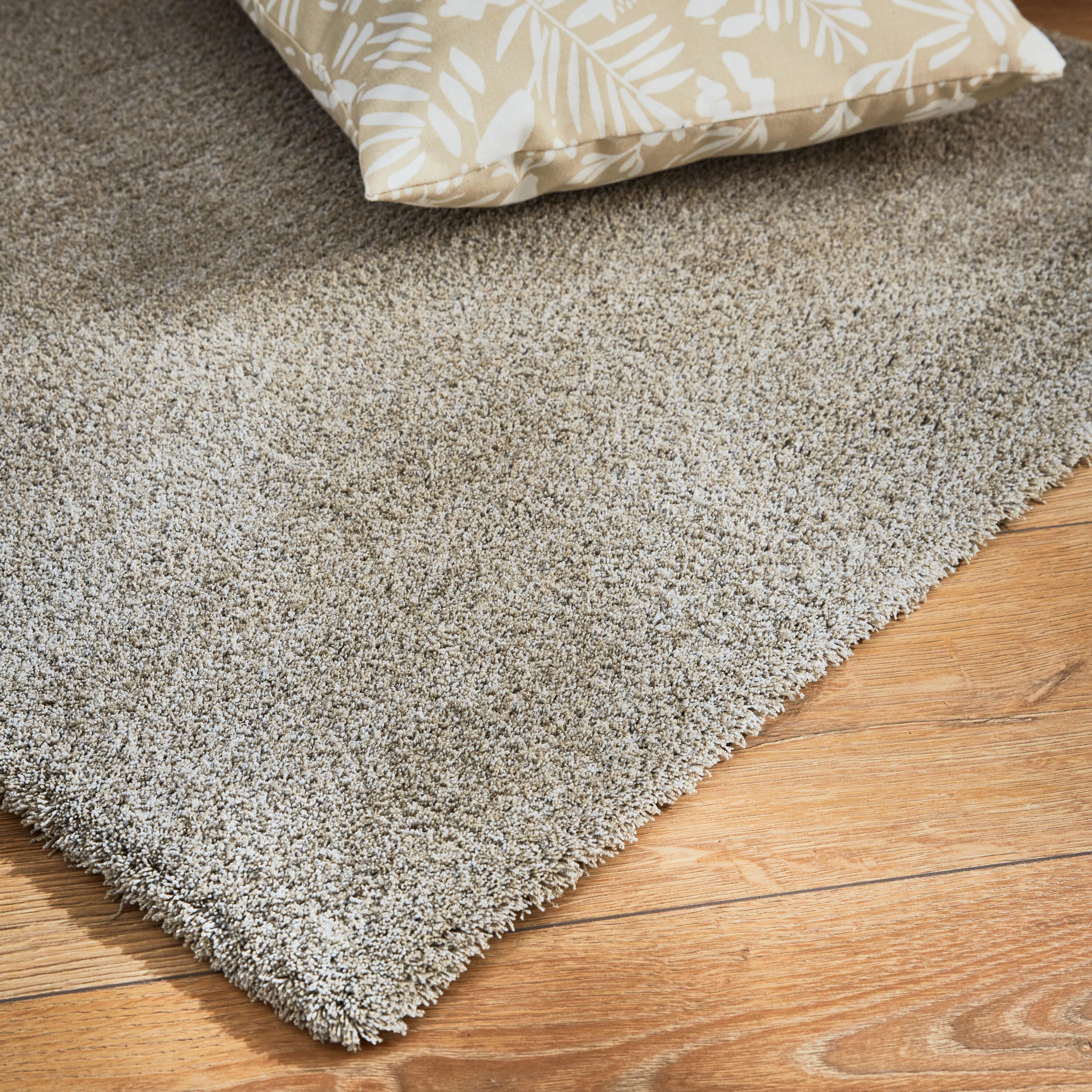 Alfombra  poliéster pelo medio INSPIRE base antideslizante Enzol liso marrón trench  lavable en lavadora 160x230cm - 5