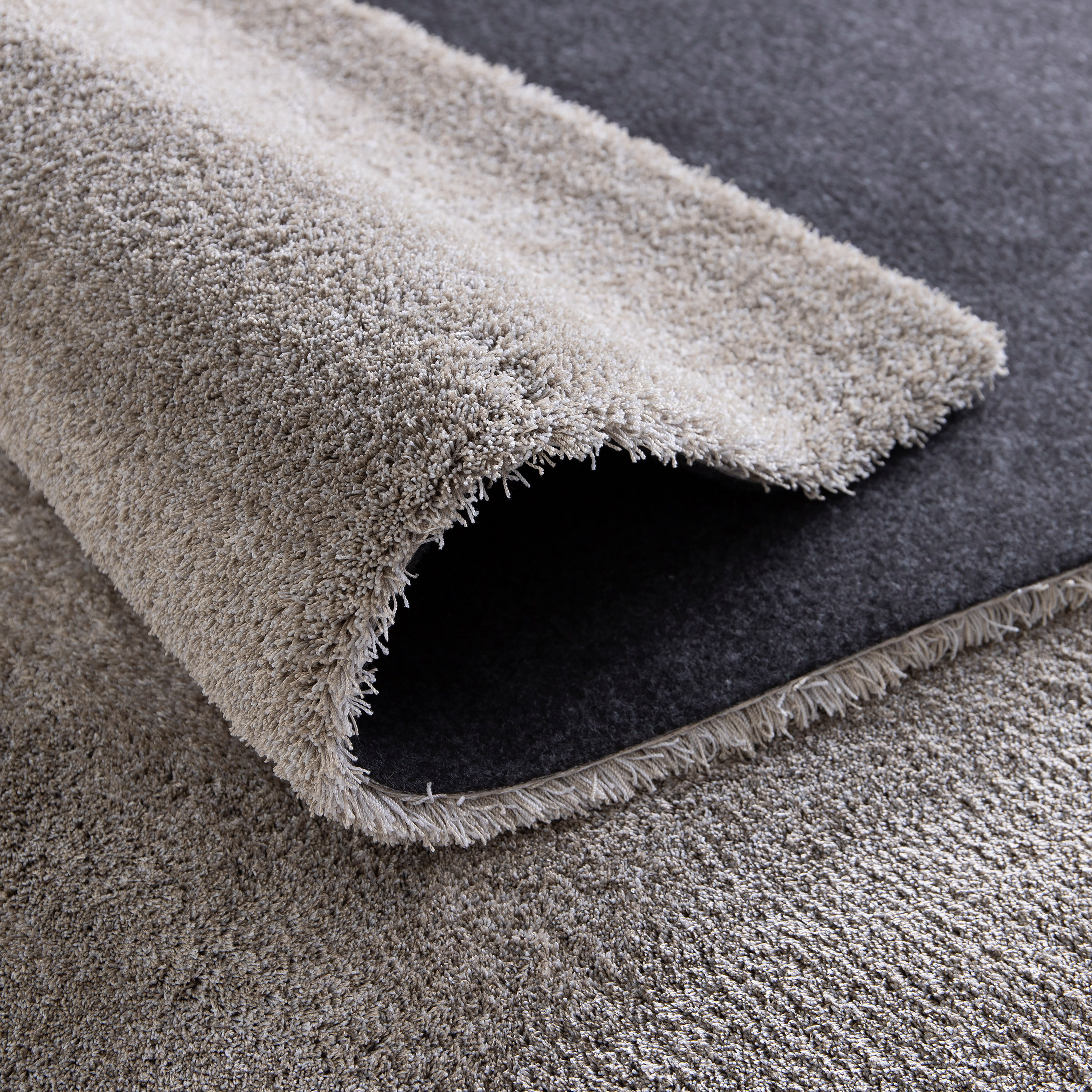 Alfombra  poliéster pelo medio INSPIRE base antideslizante Enzol liso marrón trench  lavable en lavadora 160x230cm - 7