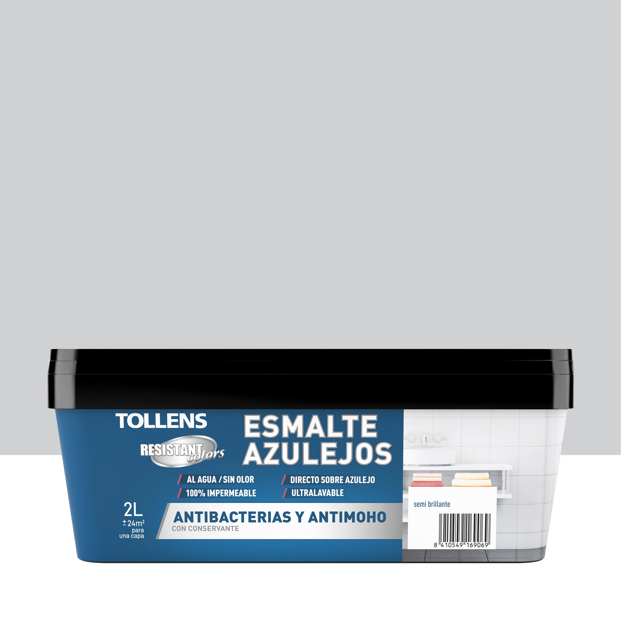 Esmalte para azulejos satinado tollens 2l gris