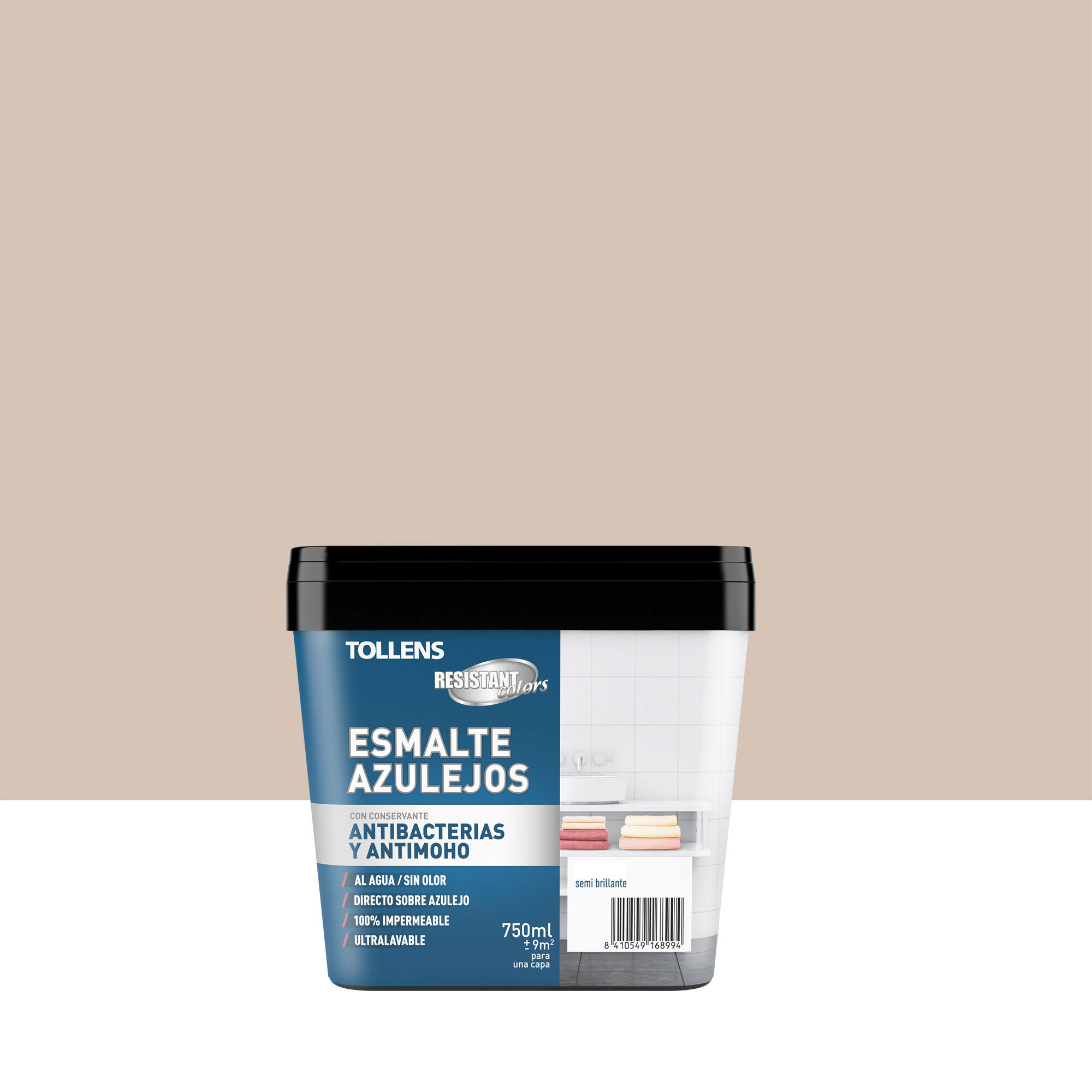 Esmalte para azulejos satinado tollens 750ml café con leche