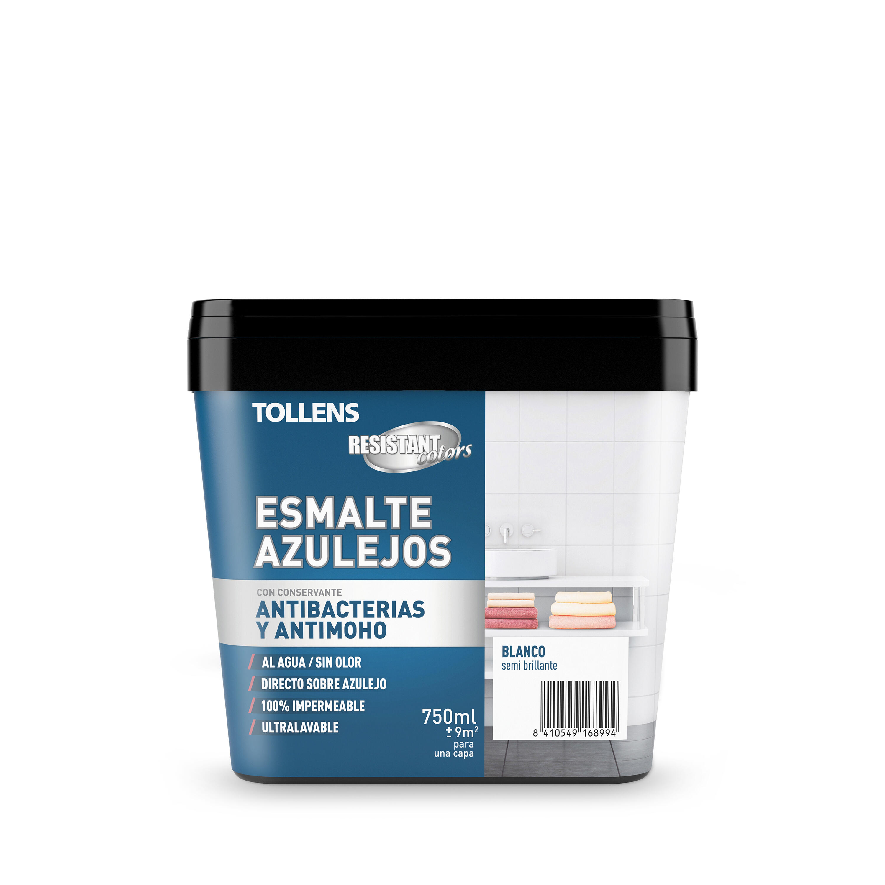 Esmalte de interior azulejo TOLLENS color antracita satinado 750ml para azulejos de pared - 2