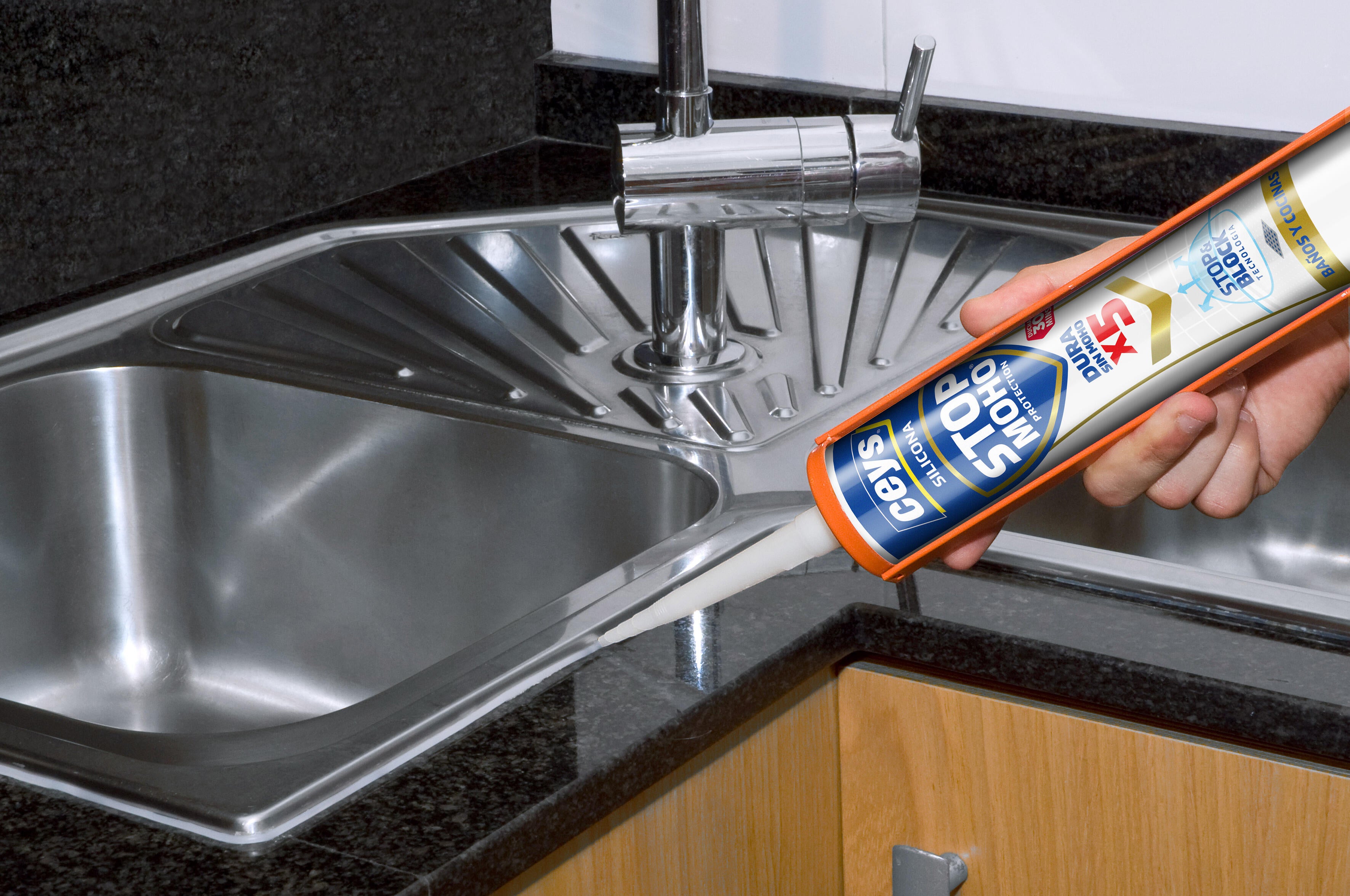 Sellador cocinas y baños SELLACEYS stop moho 280 ml blanco - 7