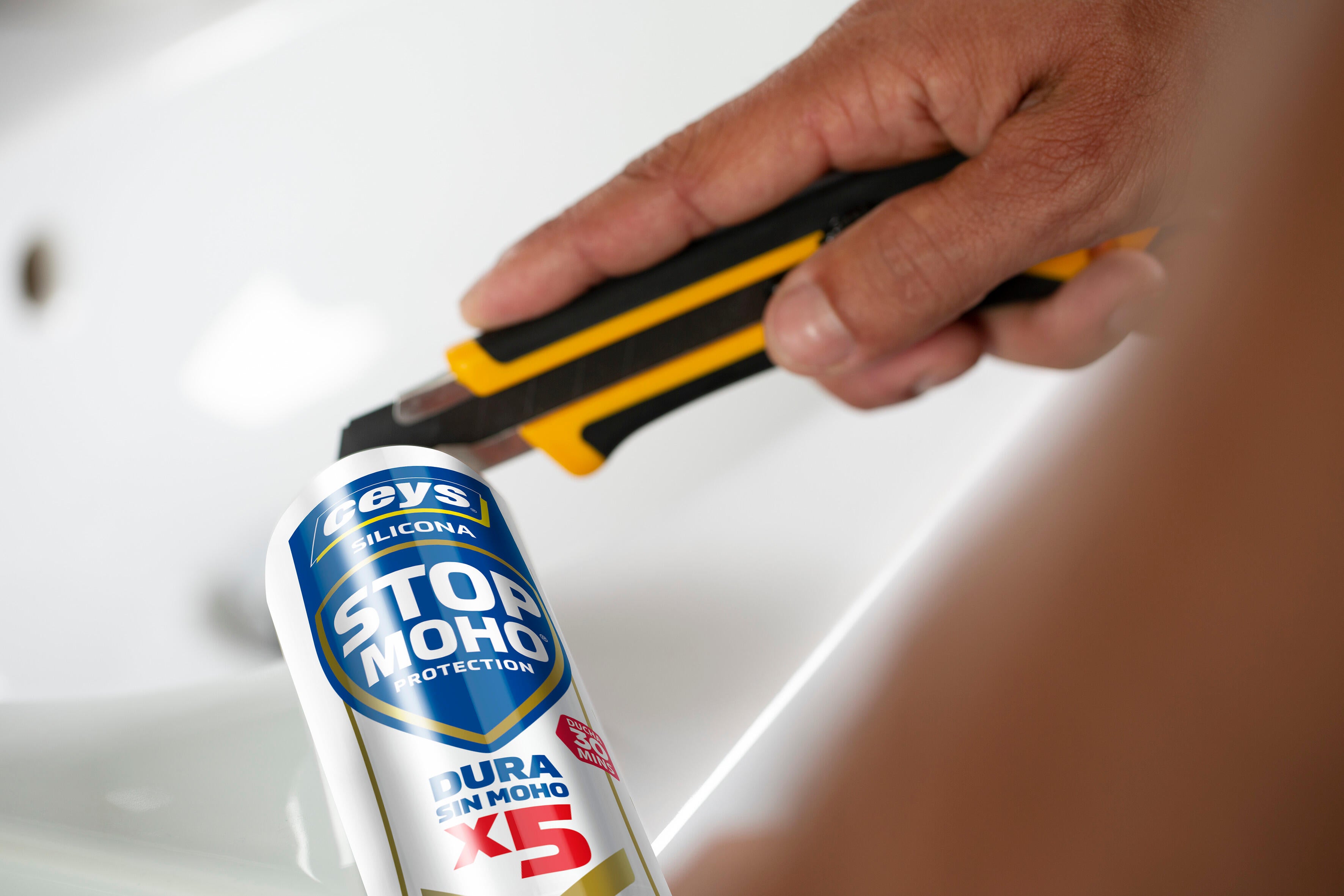 Sellador cocinas y baños SELLACEYS stop moho 280 ml blanco - 3