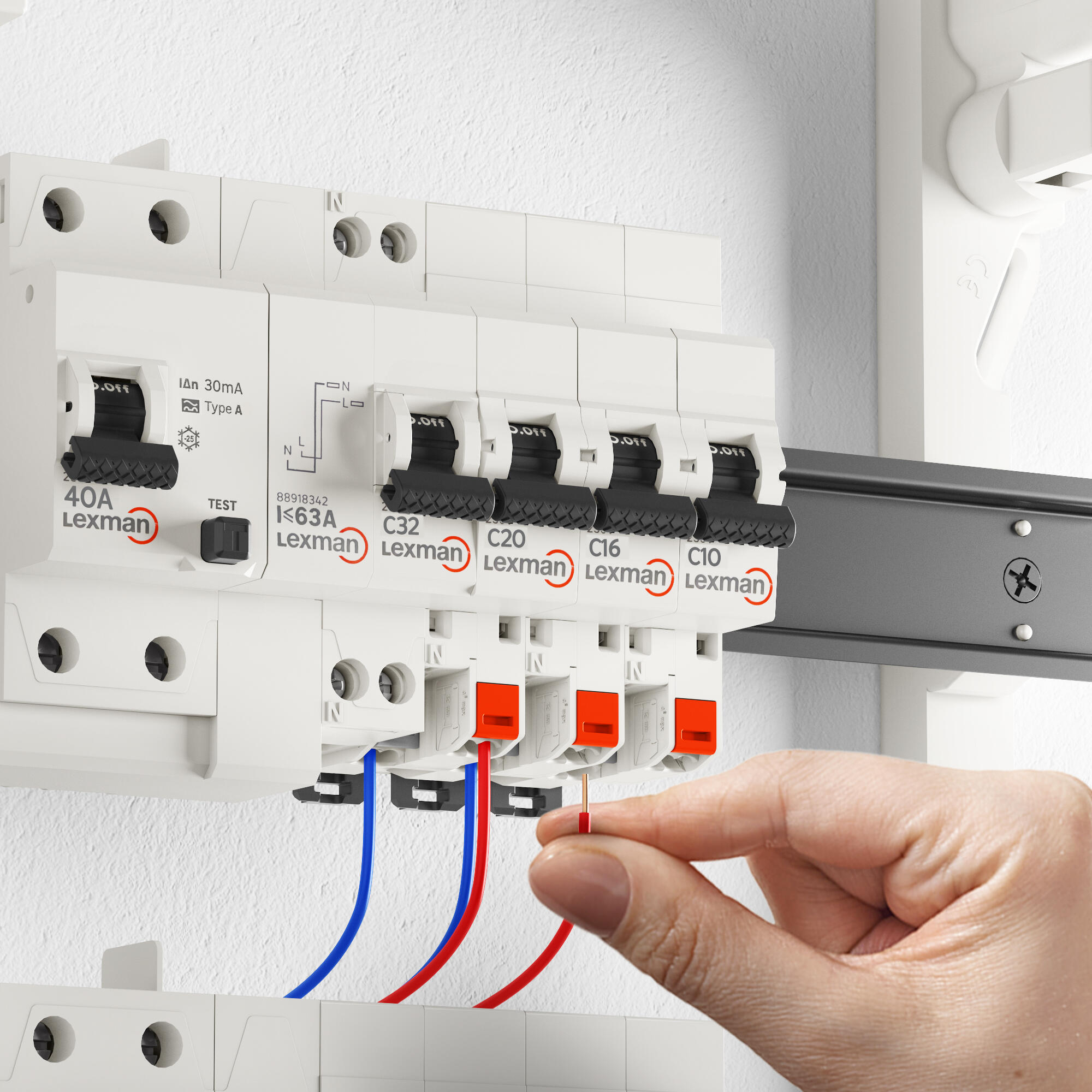 Disjoncteur phase + neutre LEXMAN 2 A, automatique - 6