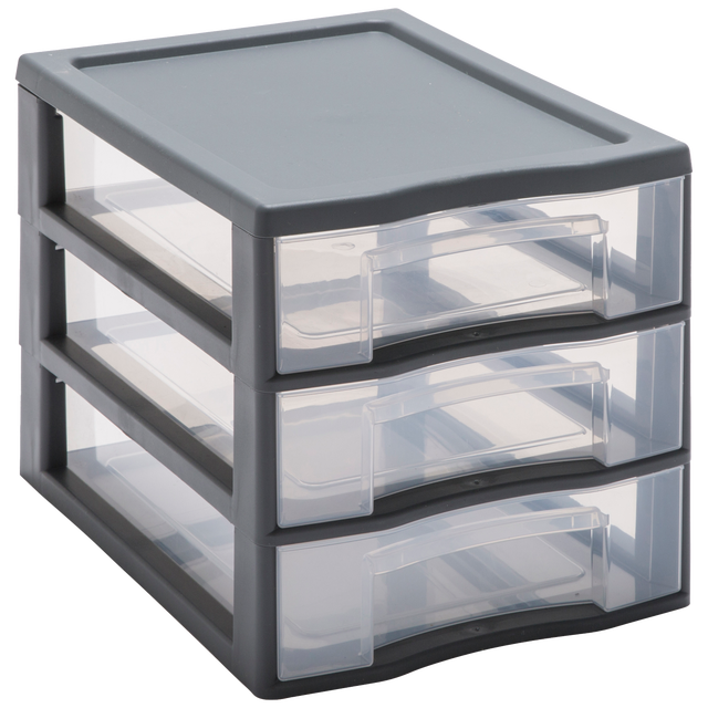 Tour de rangement recyclée A4 SPACEO, 3 tiroirs