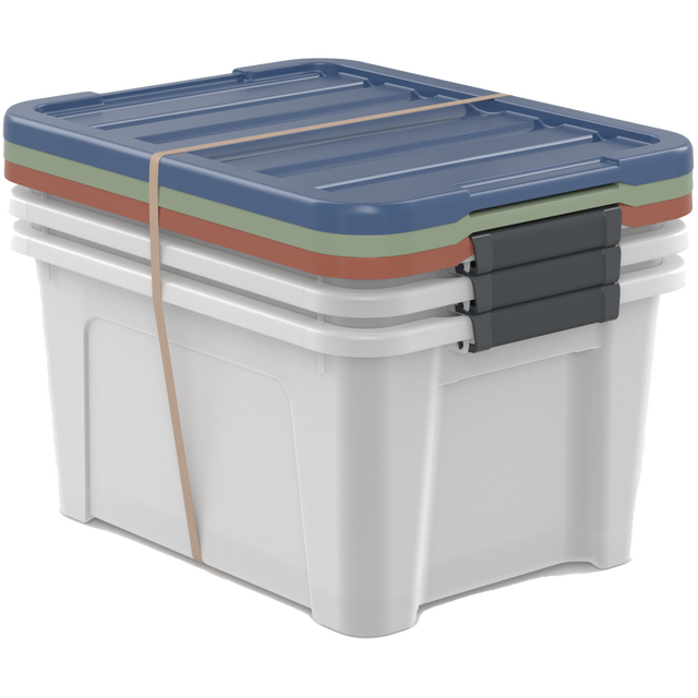 Lote de 3 cajas de plástico reciclado capacidad de 23L medidas 45x23x34 cm