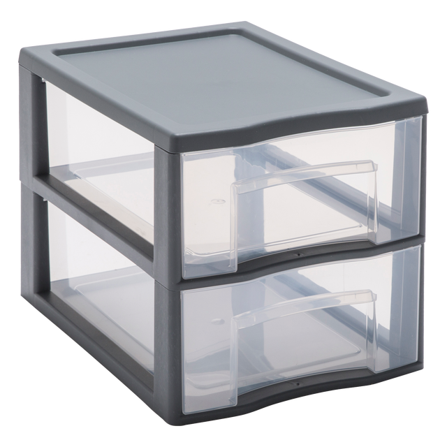 Tour de rangement recyclée A4 SPACEO, 2 tiroirs