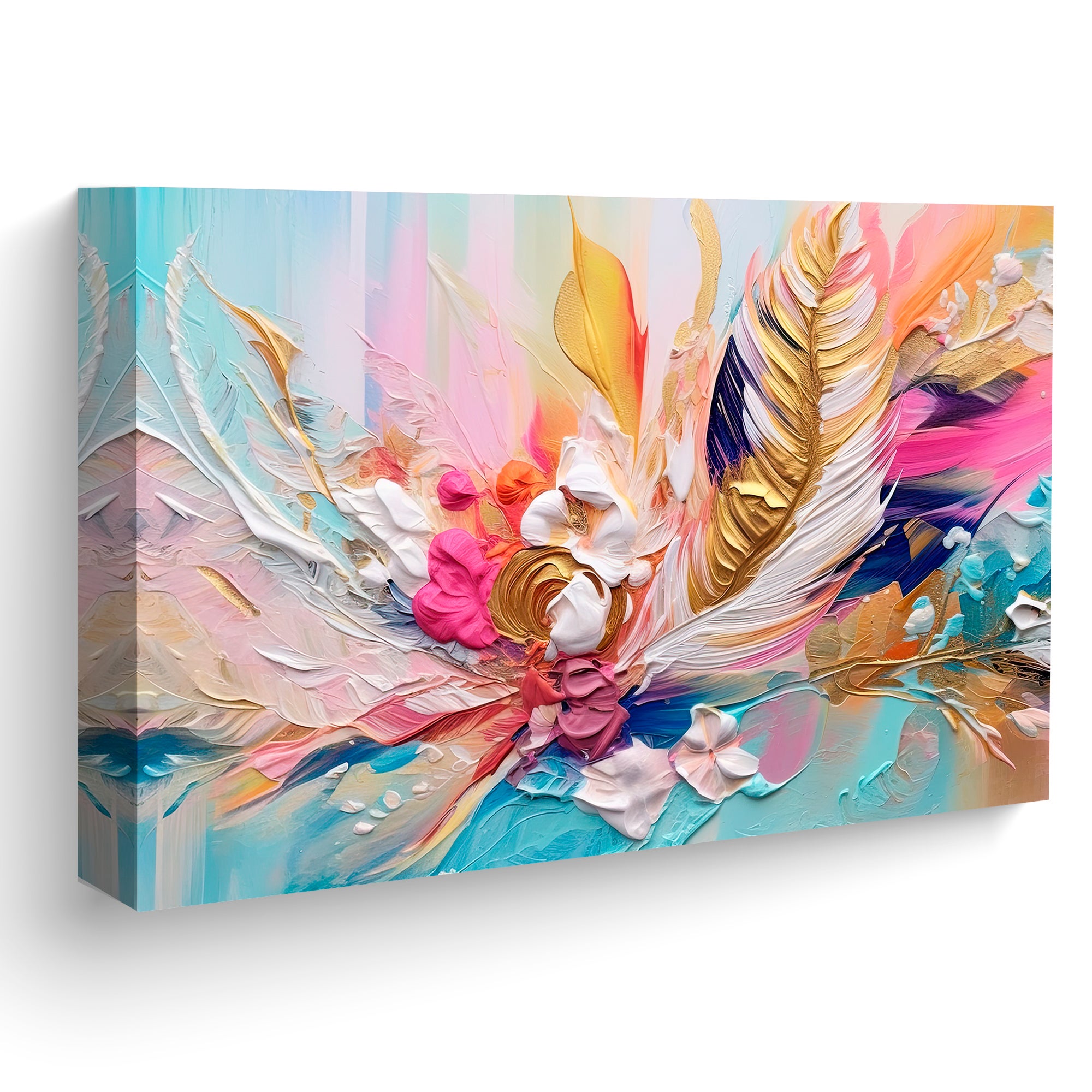 Canva decorativa  FLORES dorado 70x100 cm multicolor - 7