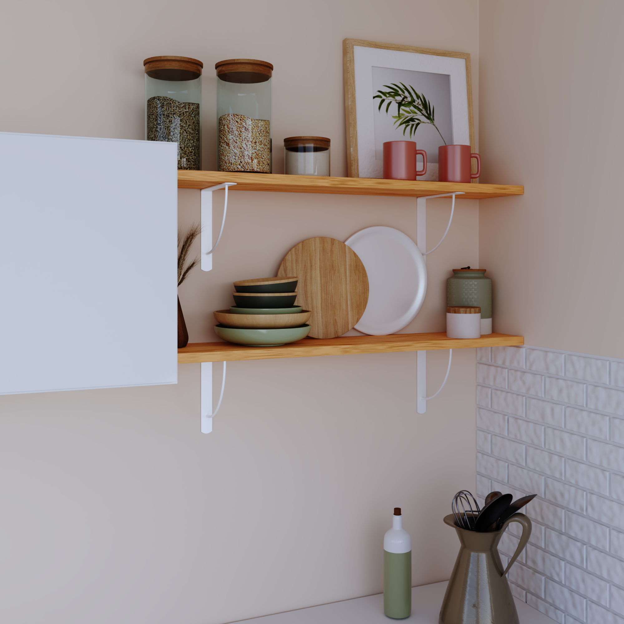 Estante mural SPACEO roble macizo 900X180X18MM - 8