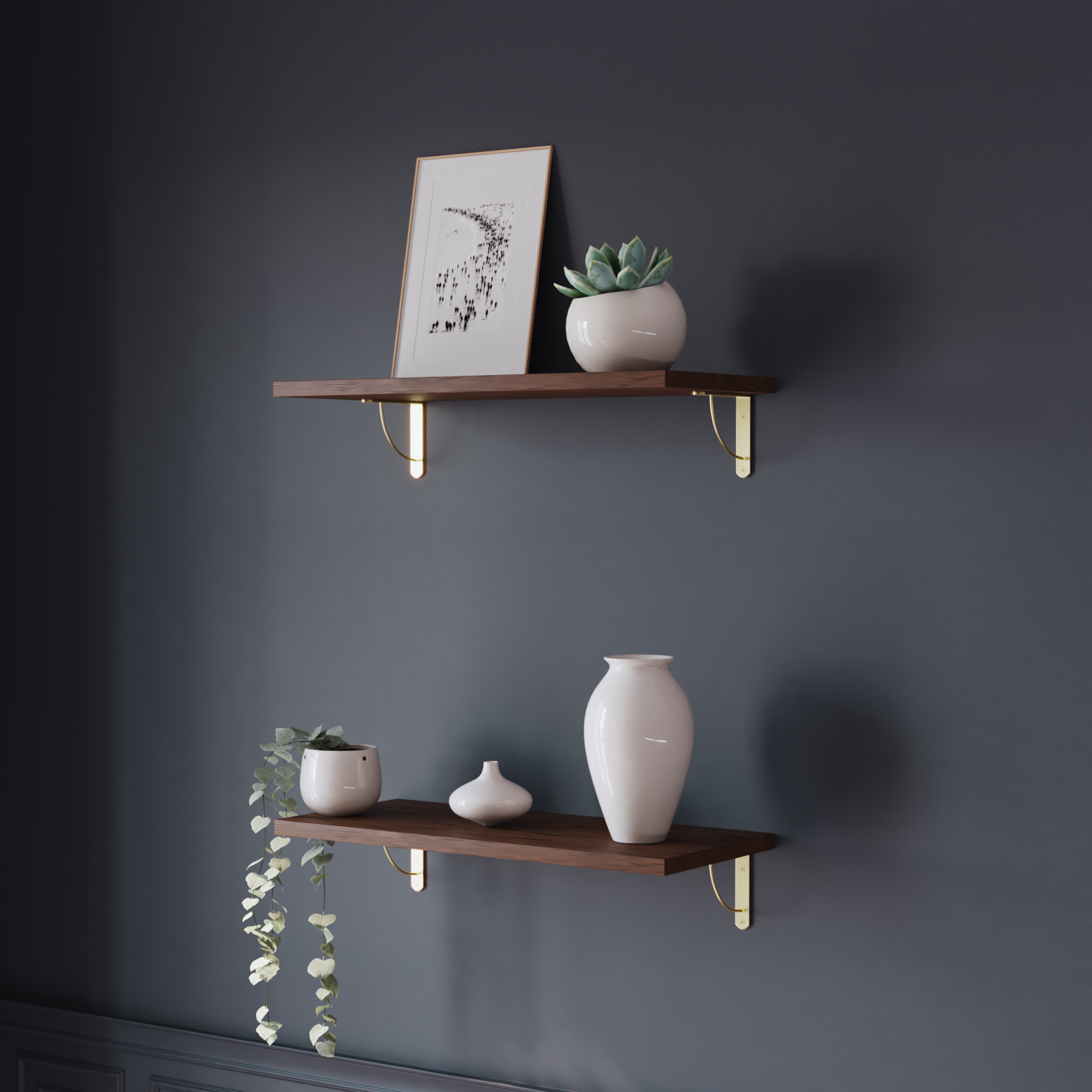 Estante mural SPACEO de acacia 600X260X18 mm - 7