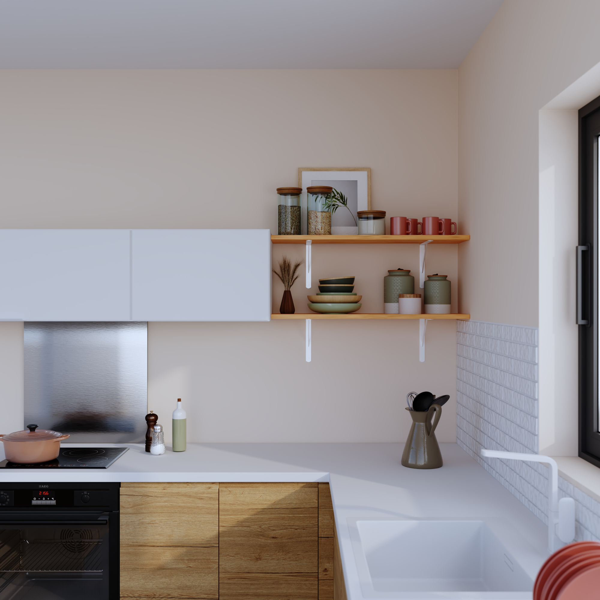 Estante mural SPACEO roble macizo 900X260X180M - 5