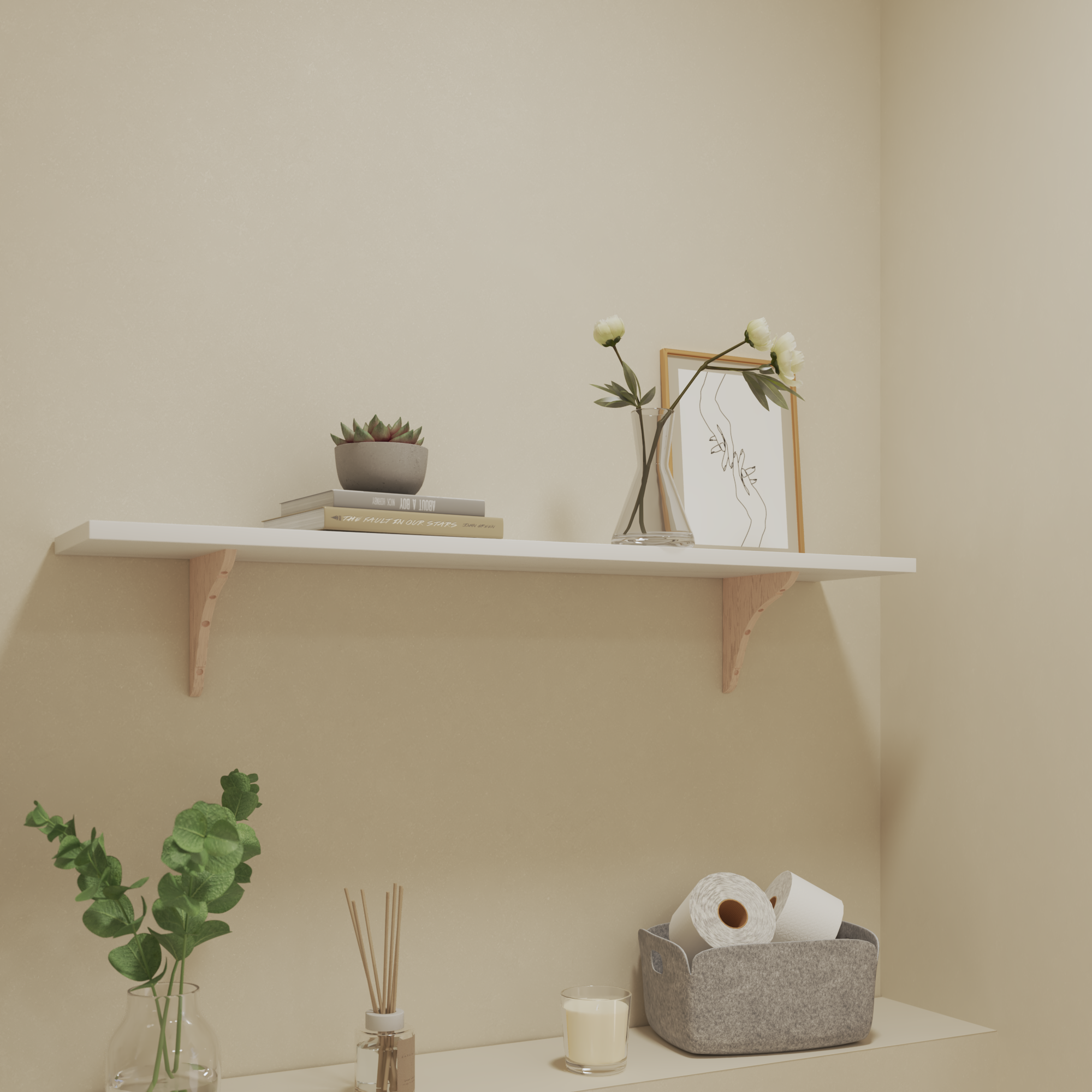 Estante mural SPACEO melamina blanca 900X180X18MM - 7