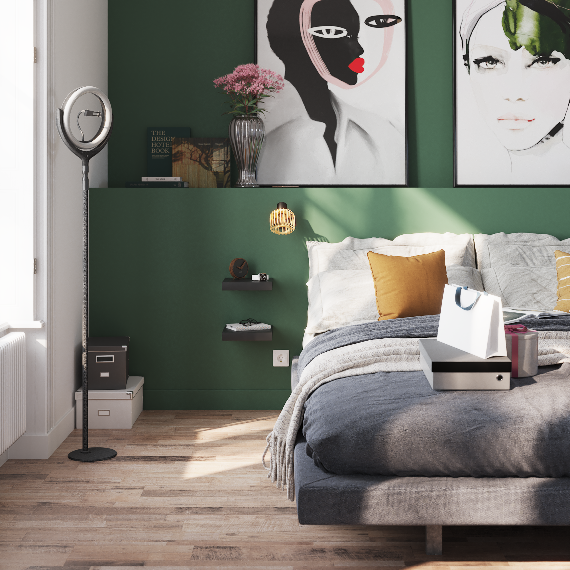 Mensola a muro SPACEO dritto in mdf L 23.5 x P 23.5 cm nero - 6