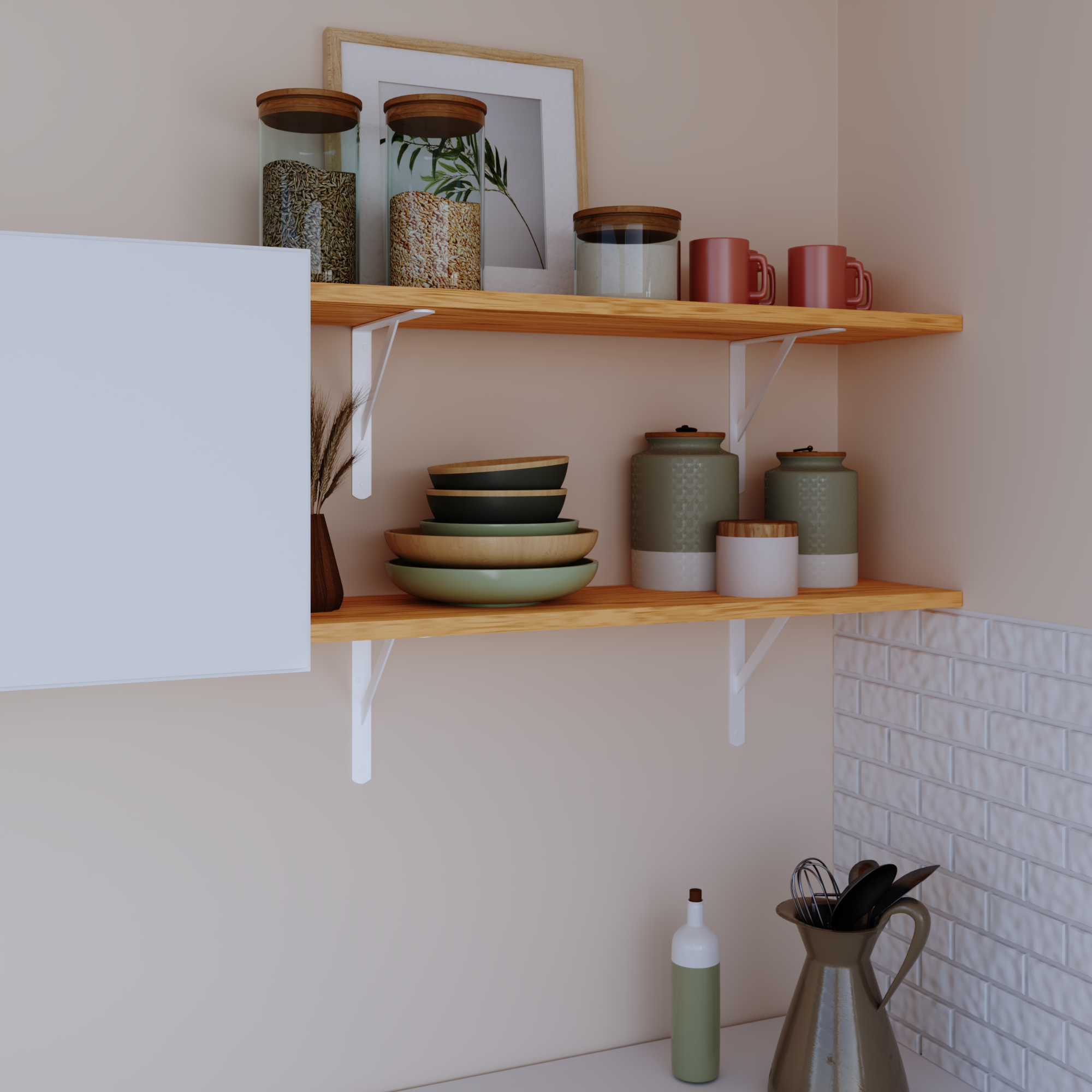 Estante mural SPACEO roble macizo 900X260X180M - 6