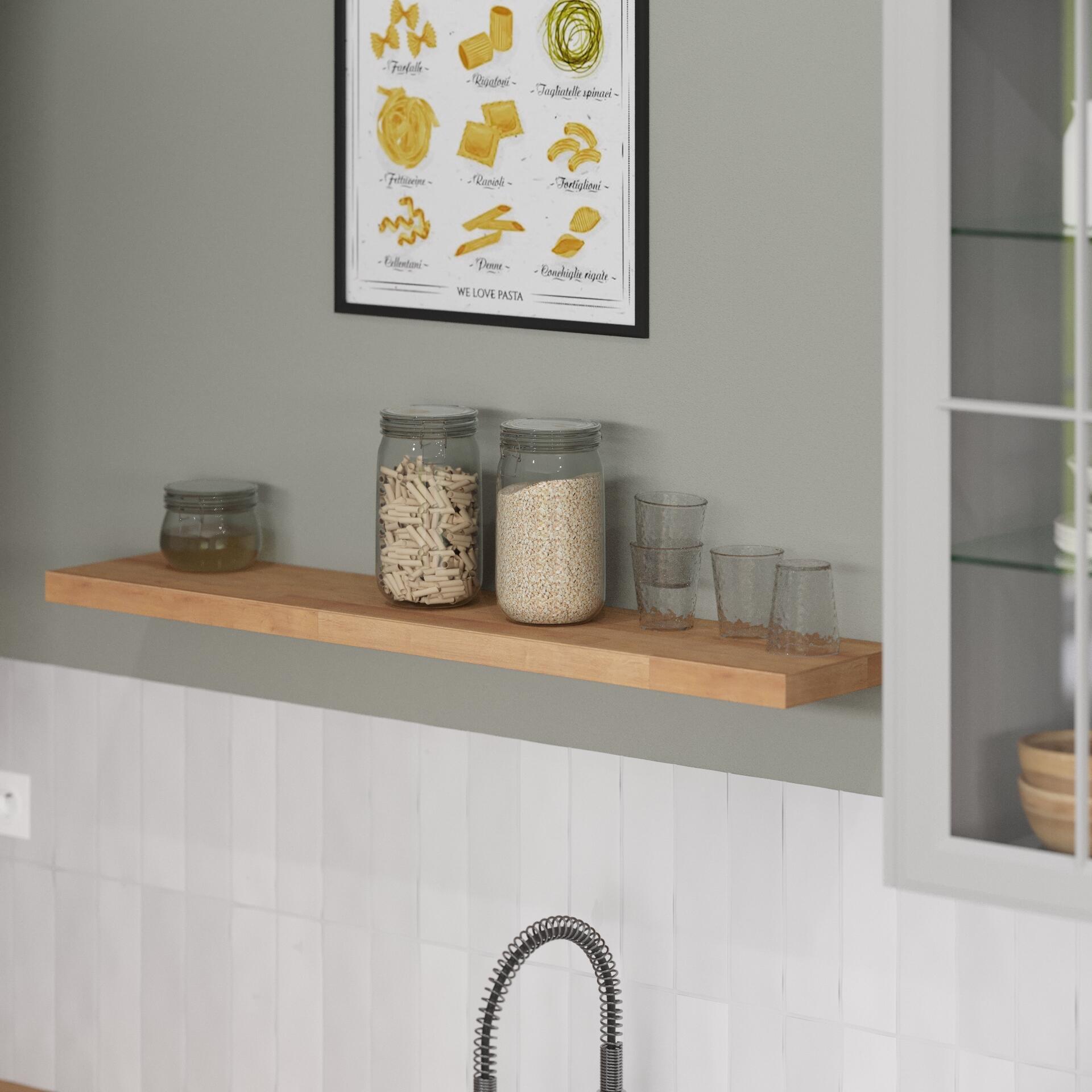 Estante de pared de madera mdf Spaceo rectagular  color roble 115x23.5 cm - 6