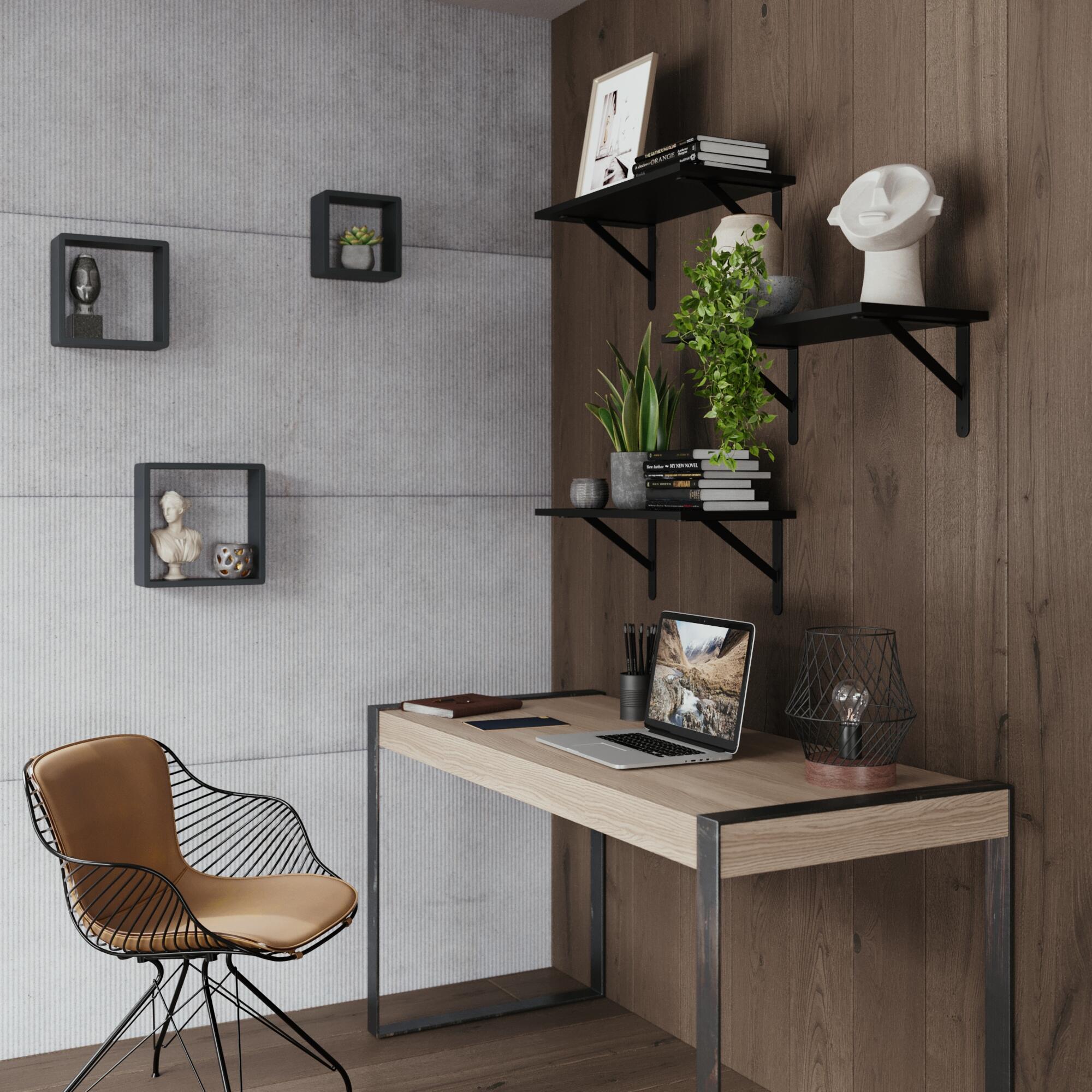 Equerre Dolmen acier peint noir, H.26.8 x P.40 cm - 2