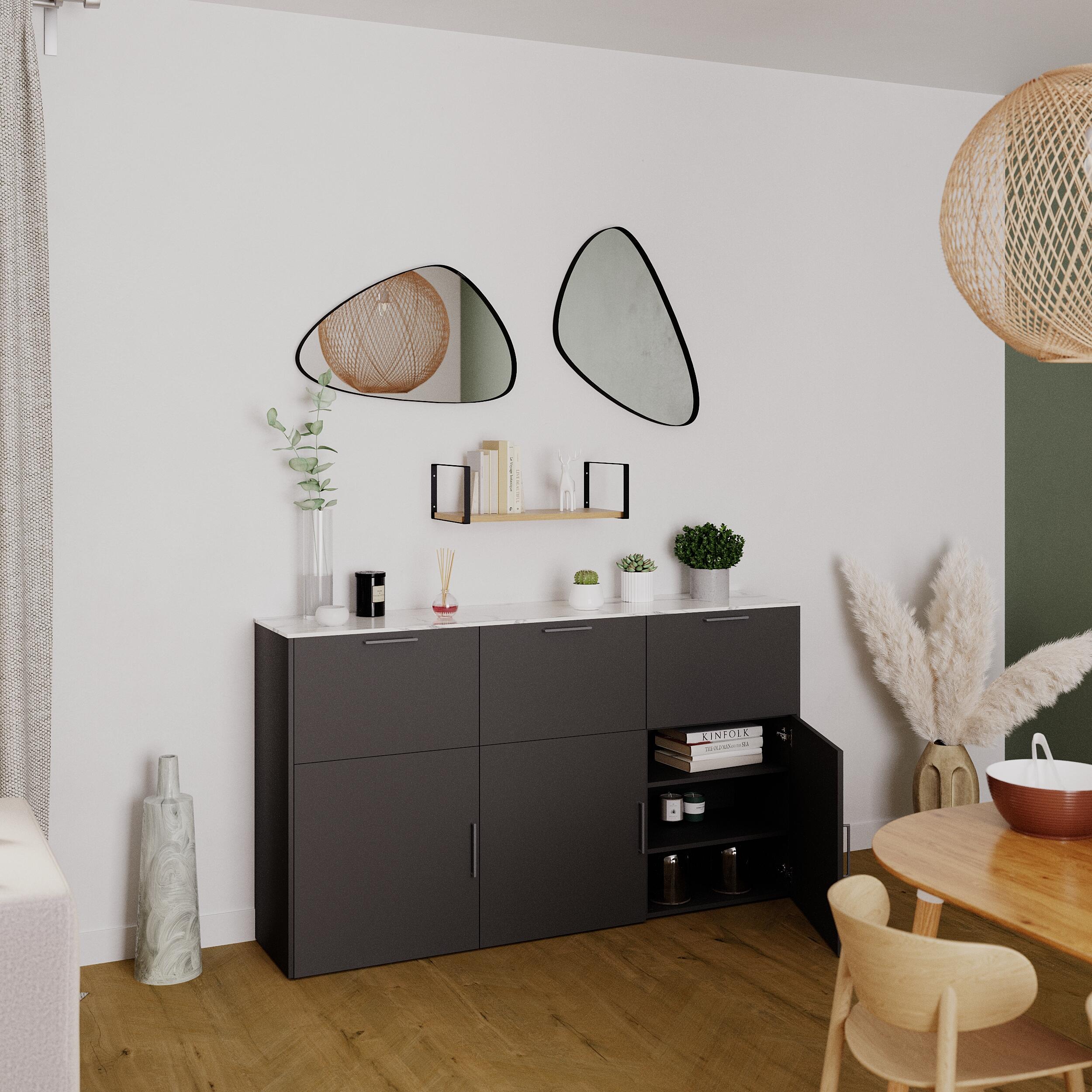 Etagère murale pin massif SPACEO, L.60 cm x P.26 cm, Ep.1.8 cm - 9