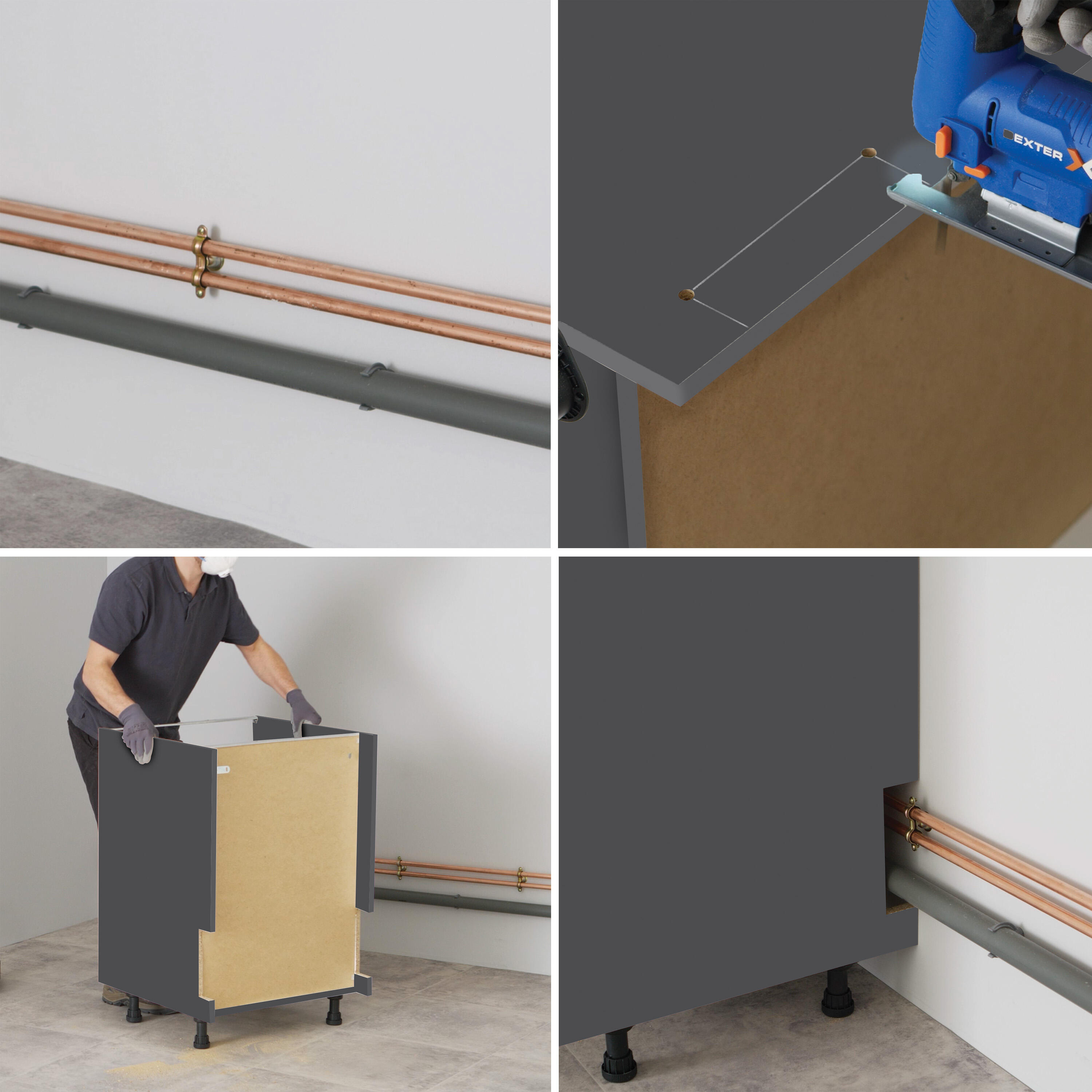 Módulo inferior Delinia 40X58X77CM cinza - 4