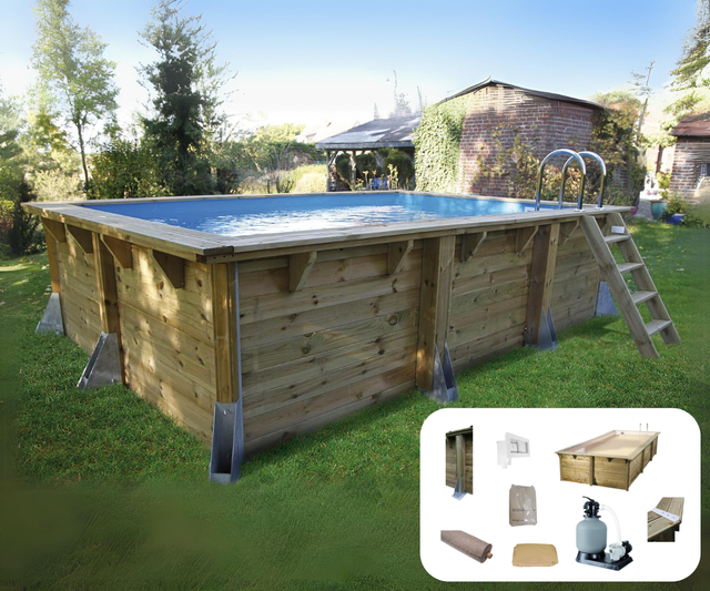 Piscine hors sol bois rectangulaire | Leroy Merlin