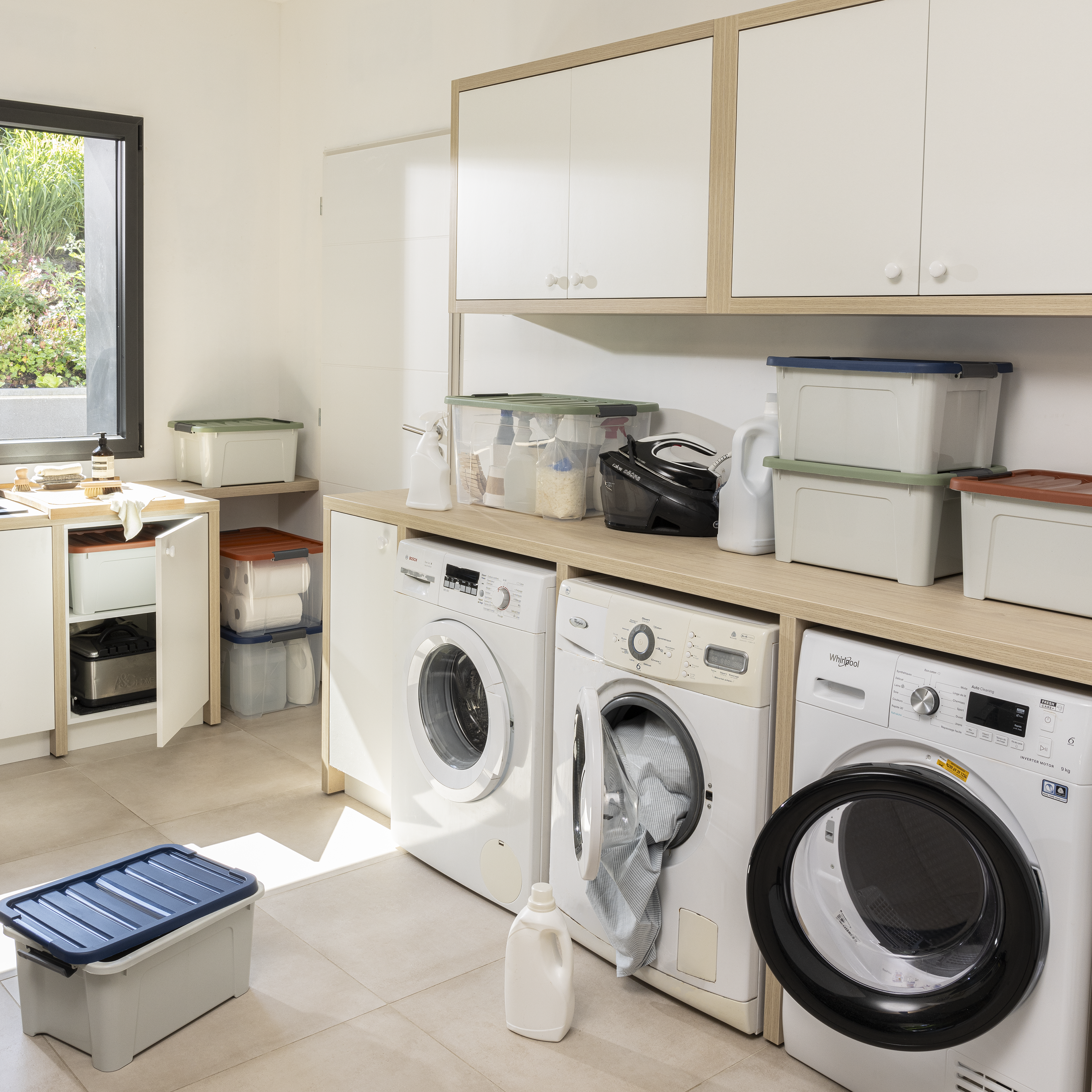 Conjunto 3 caixas de arrumação PVC multicor 24L 45x34x23 cm Spaceo - 3