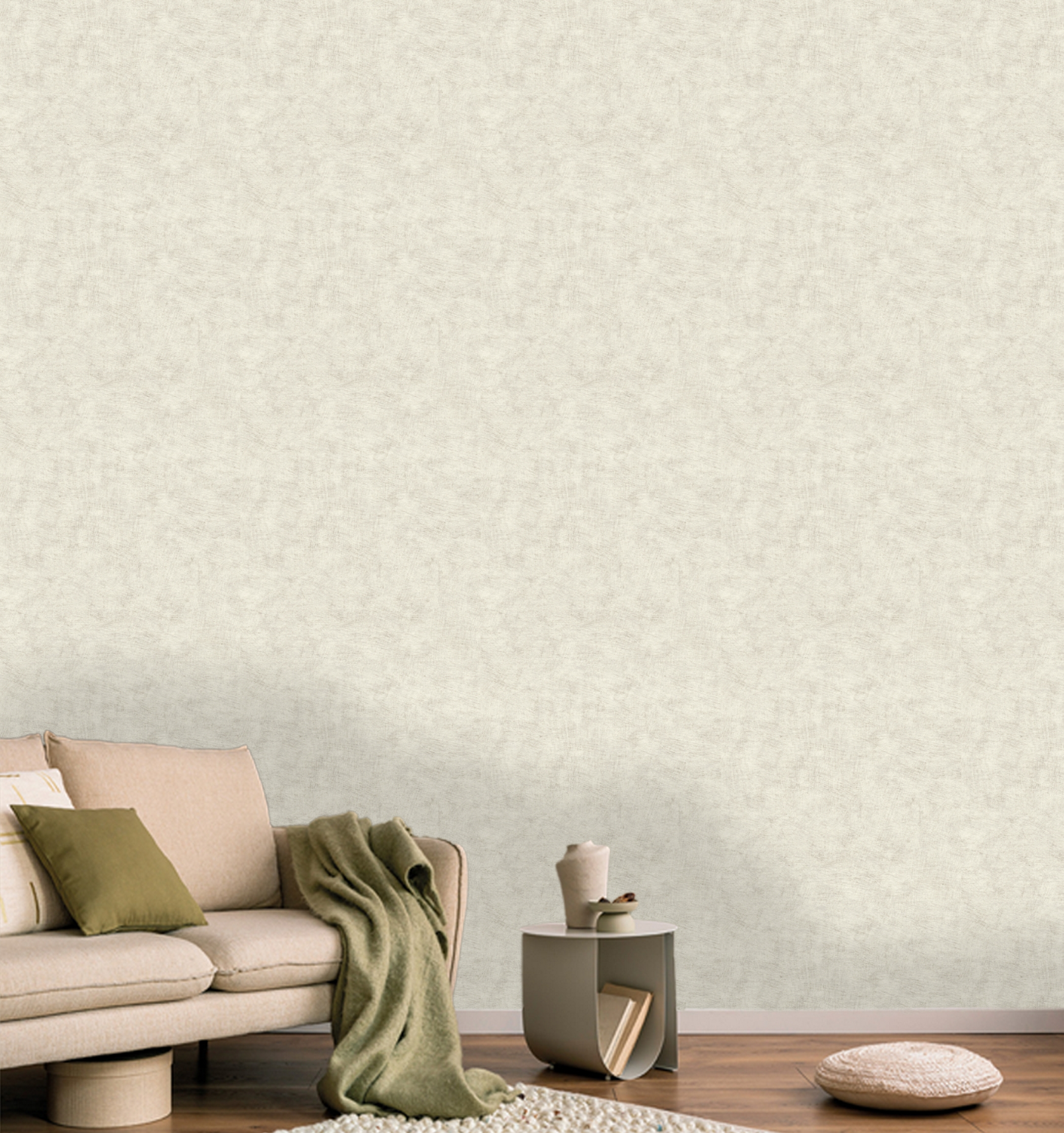 Papel pintado vinilo liso liso pincelado lino gris