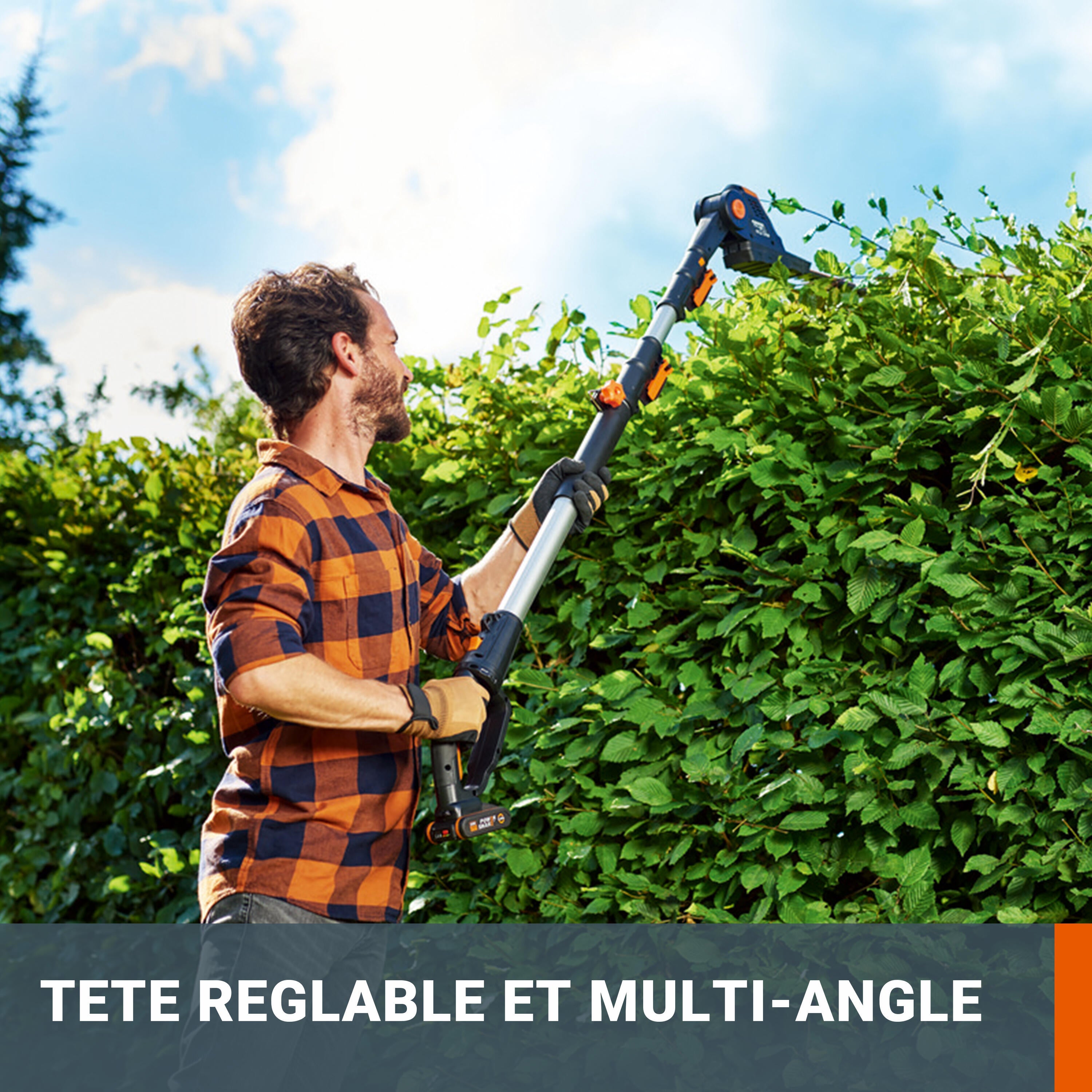 Taille-haies sur perche 20V WORX - WG252E.9 (Sans batterie ni chargeur) - 4