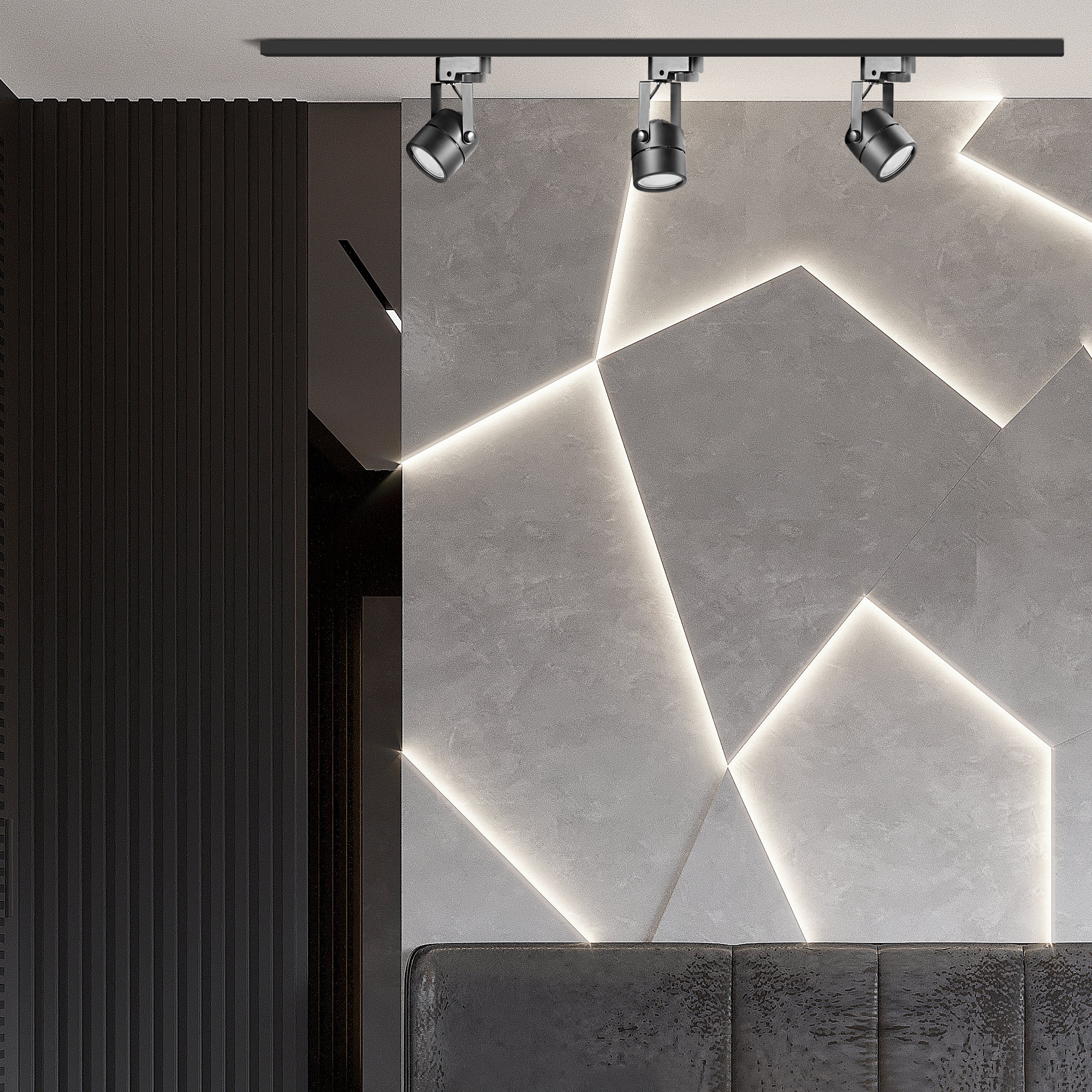 Zestaw szynowy Praga czarny 3 x GU10 Sanico - 2